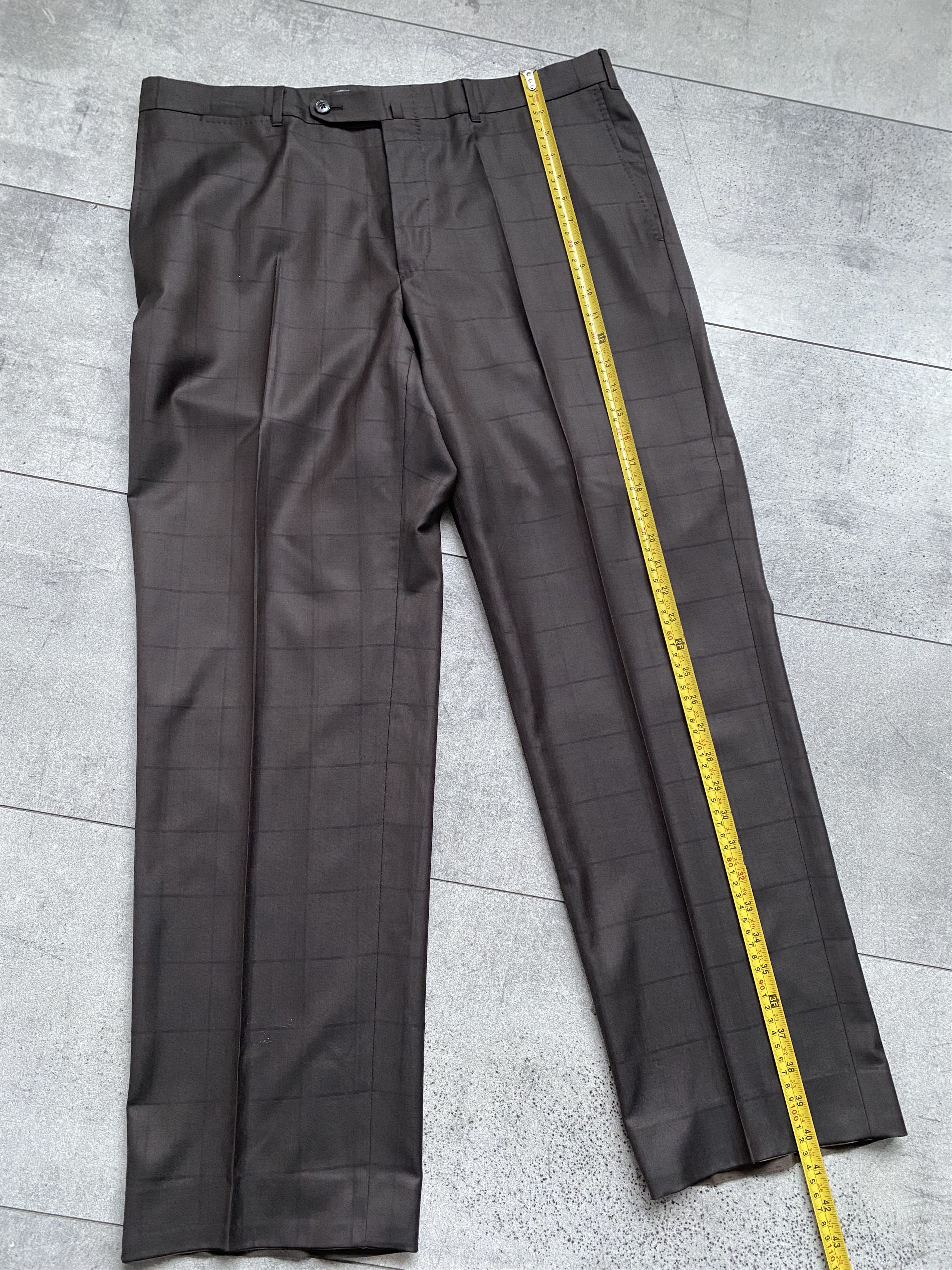 Ermenegildo Zegna Ermenegildo Zegna Couture Checked Wool and Silk Brown 56R Size 54R - 14 Thumbnail