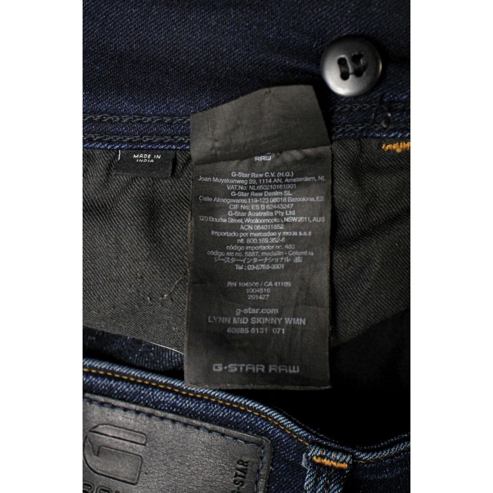 G-Star G-STAR Lynn Mid Skinny Jeans Women's W27/L30 Stretch Zip Fly Faded Whiskers Size 27" / US 4 / IT 40 - 7 Thumbnail
