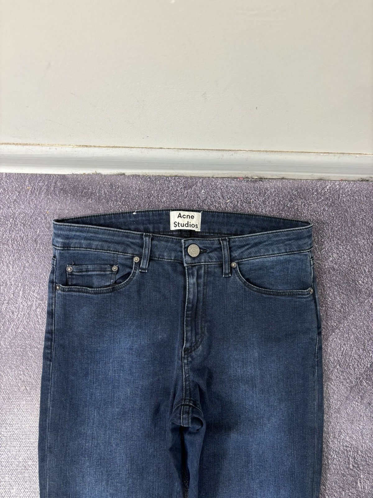 Acne Studios Acne Studios Skin 5 Deep Women’s Navy Blue Slim Denim Jeans Size 27" / US 4 / IT 40 - 4 Thumbnail