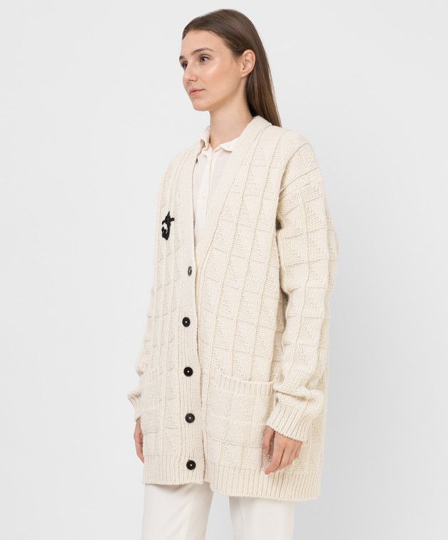 Jil Sander o1y1025 Cardigan in Ivory Size XS / US 0-2 / IT 36-38 - 3 Thumbnail