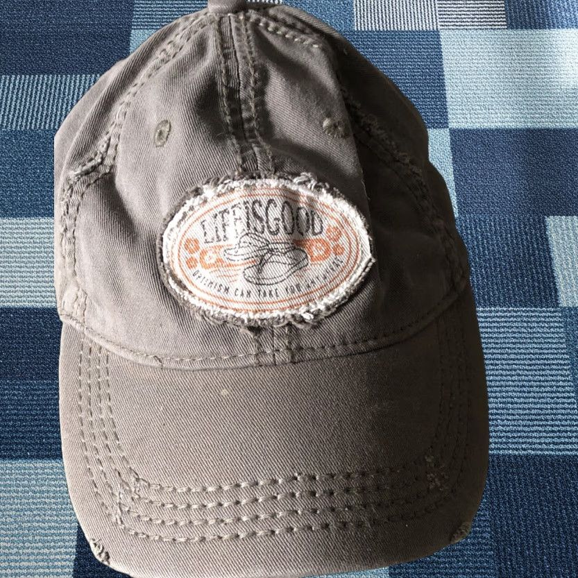 Life is Good Life Is Good Hat Baseball Cap Womens One Size Adjustable Logo Tan Brown Cotton Cap Women Adjustable Logo Life is Good Hat Size ONE SIZE - 1 Thumbnail
