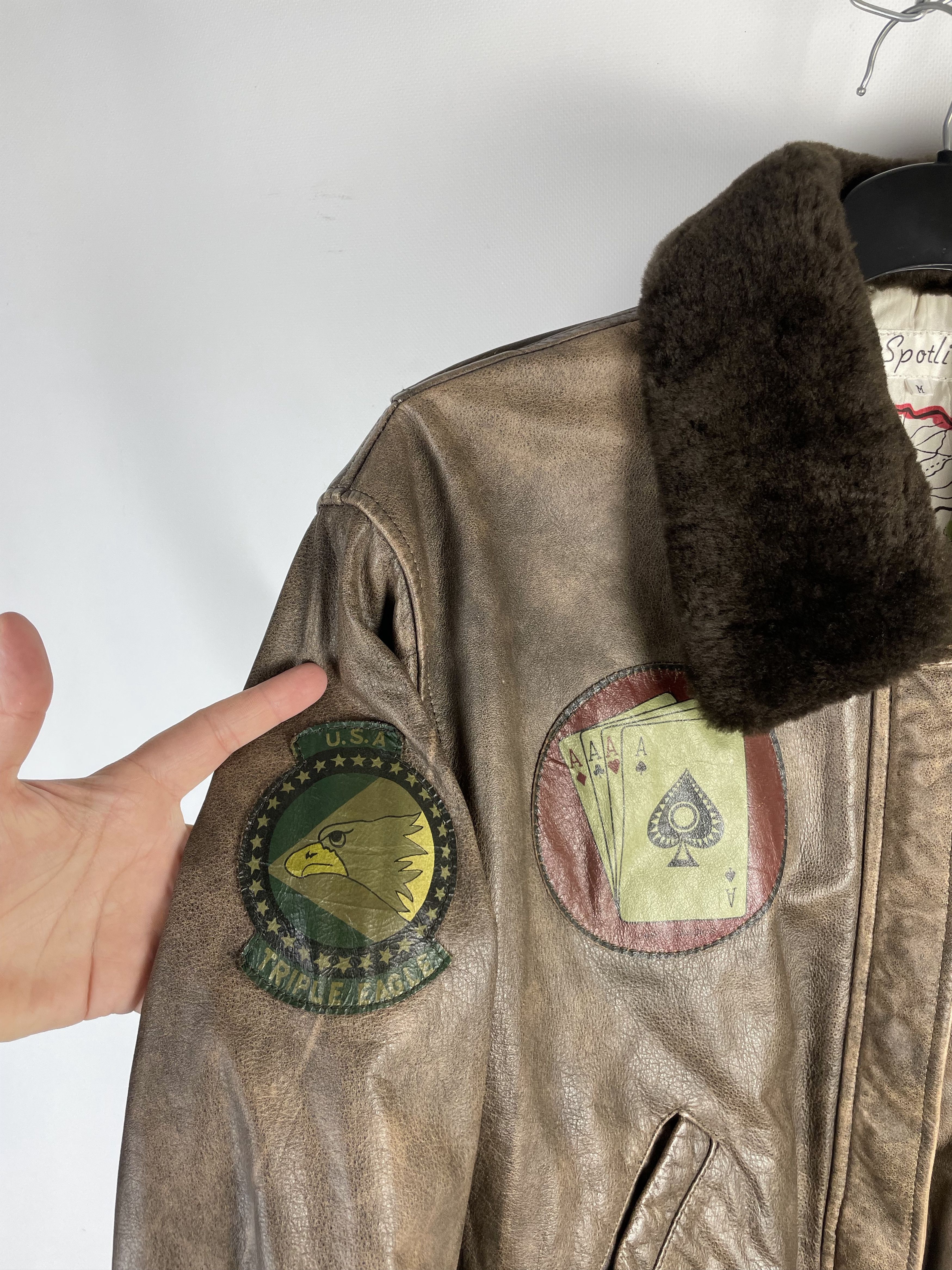 Vintage RARE!!! Vintage USA Air Force Army US style Leather Jacket Size US M / EU 48-50 / 2 - 6 Thumbnail