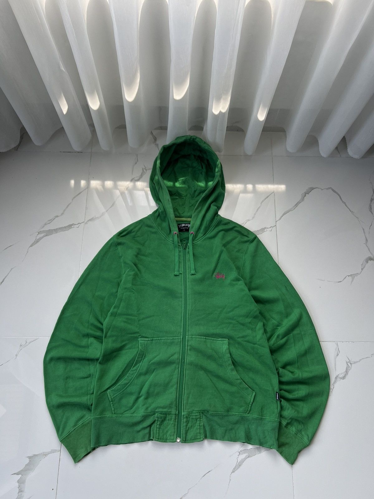 90’s STUSSY AUTHENTIC ZIP HOODIE Y2K SMALL LOGO RARE