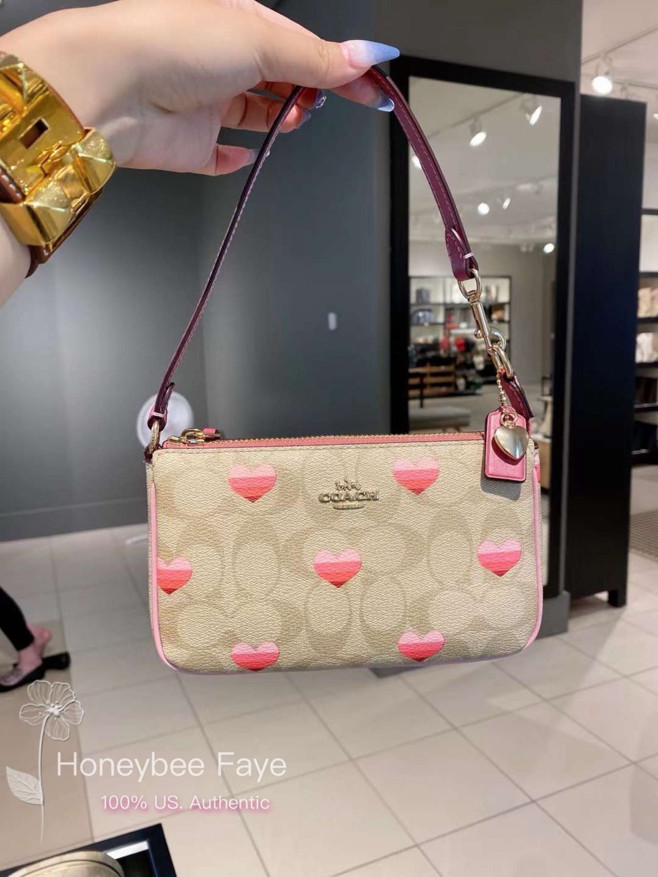 Coach Nolita 19 In Signature Canvas With Stripe Heart Print CA796 Size ONE SIZE - 2 Thumbnail