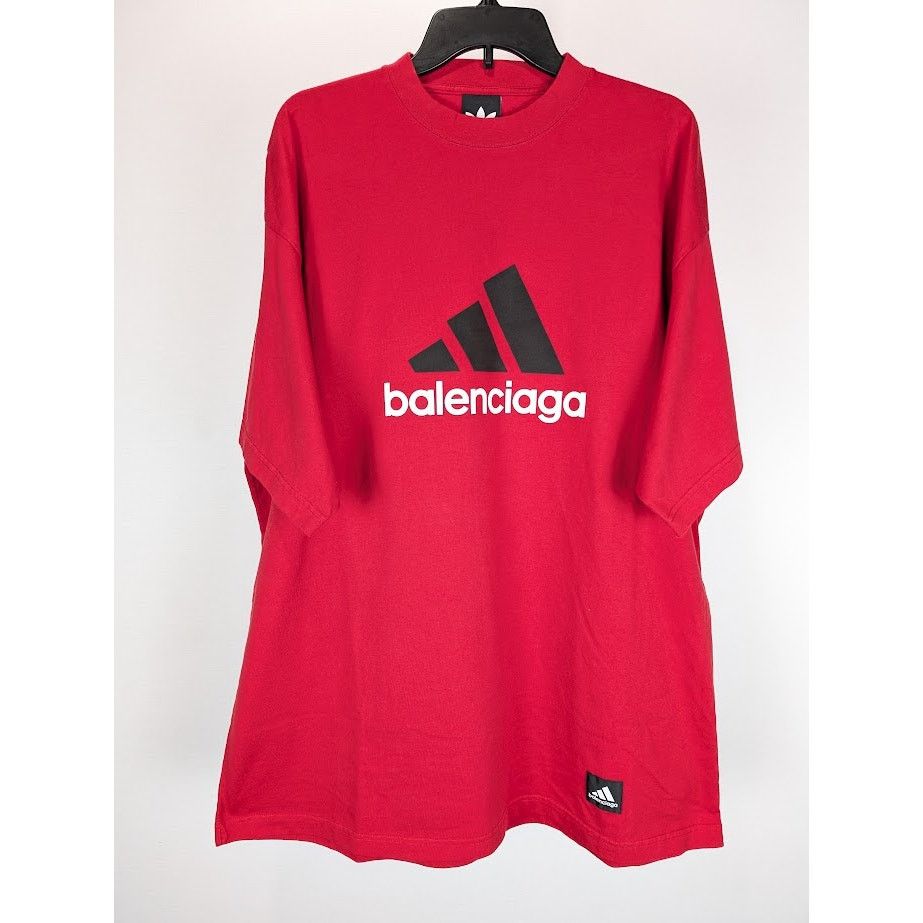Adidas × Balenciaga o1rshd1 Oversize T-Shirt in Red Size US L / EU 52-54 / 3 - 4 Thumbnail