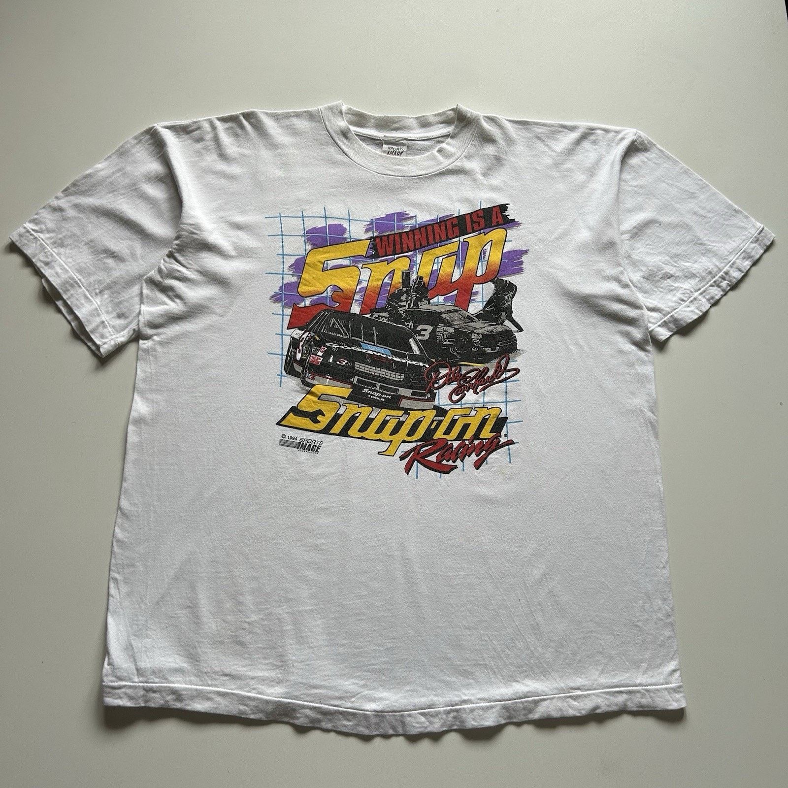 NASCAR × Vintage Vintage 90s Dale Earnhardt Snap On Racing T-Shirt 2XL Rare Size US XXL / EU 58 / 5 - 1 Thumbnail