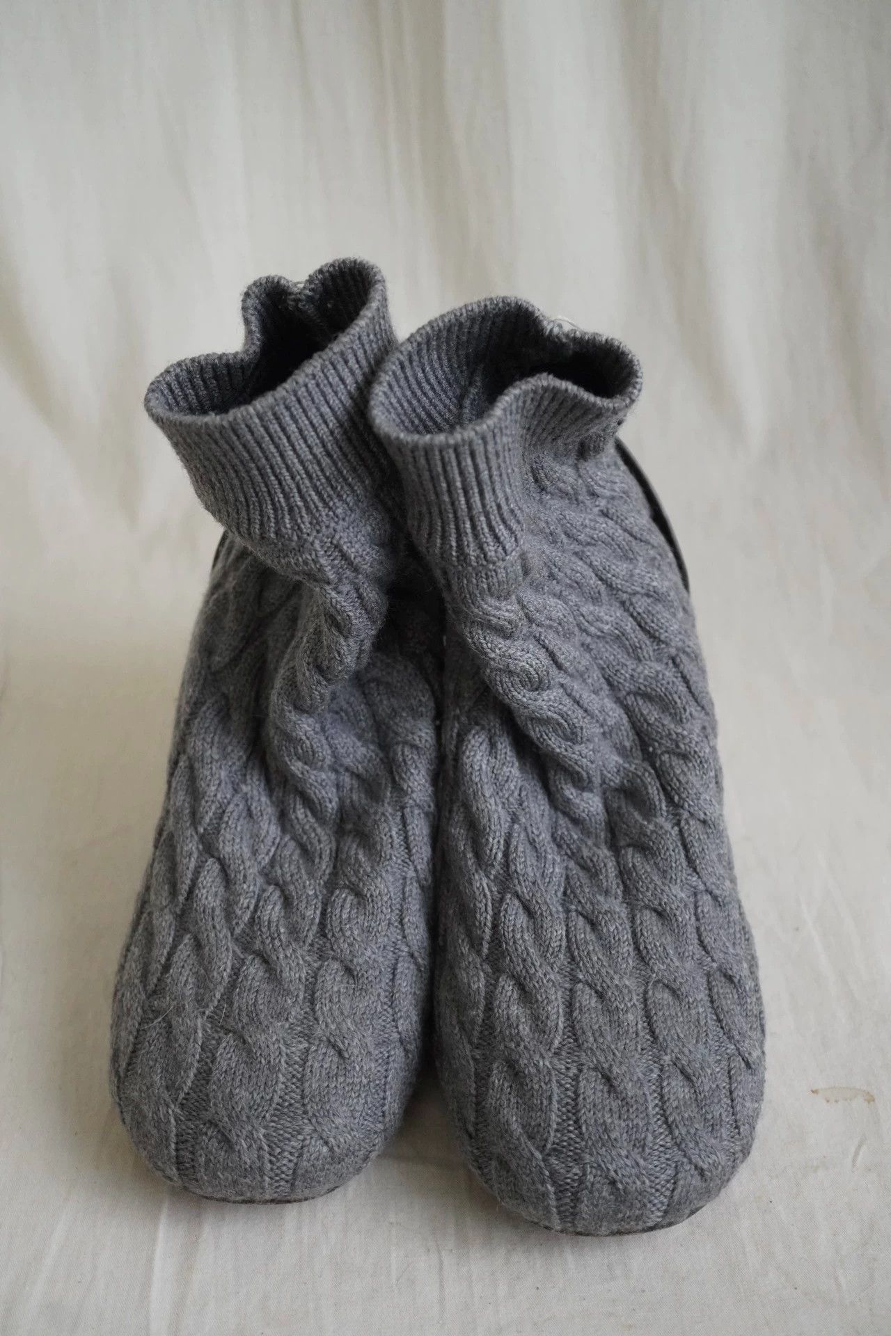 Maison Margiela MM 2000s Tabi Wool-Knit & Leather Short Boots 37 Size US 6.5 / IT 36.5 - 9 Thumbnail