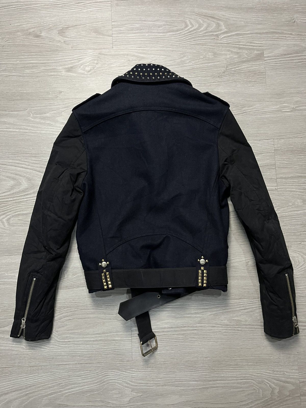 If Six Was Nine × Japanese Brand × Le Grande Bleu (L.G.B.) Mr Weather Studded Ramones Style Woll Jacket Size US M / EU 48-50 / 2 - 3 Thumbnail