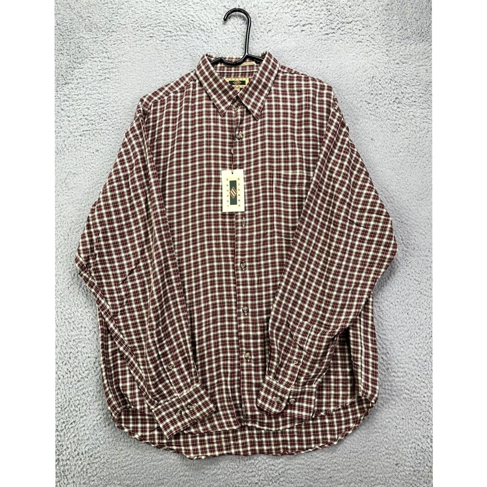 Joseph Abboud Joseph Abboud Mens Large Red Green Plaid Button Up Long Sleeve Pocket Shirt NEW Size US L / EU 52-54 / 3 - 3 Thumbnail