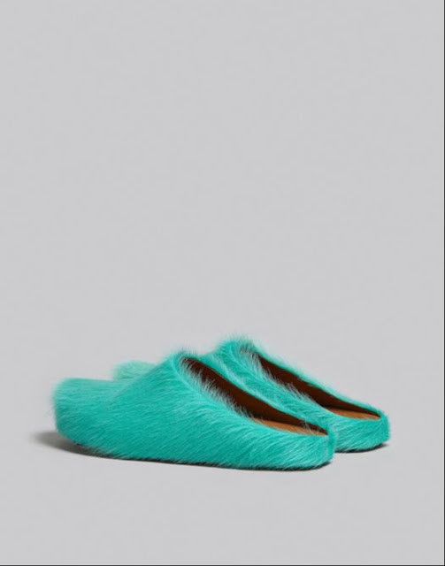Marni o1w1db11024 Long-Hair Calfskin Fussbett Sabot in Mint Green Size US 11 / EU 44 - 2 Thumbnail