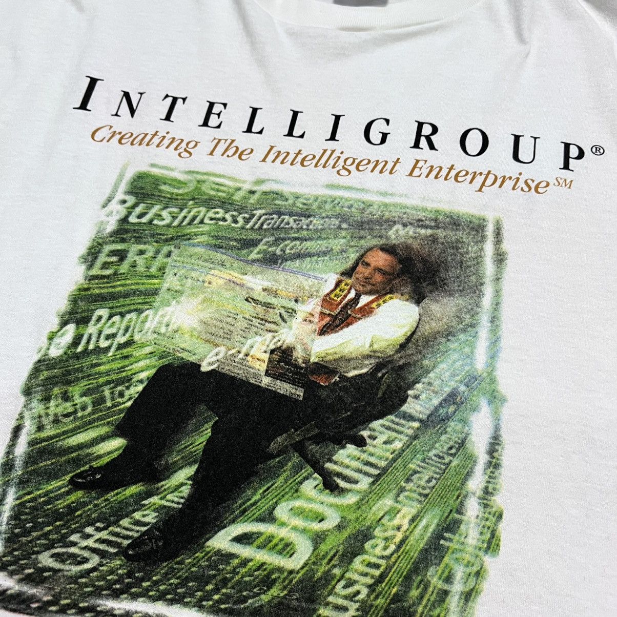 Vintage Vintage Y2K Intelligroup Computer IT Tech Graphic Tee Funny Size US XL / EU 56 / 4 - 4 Thumbnail