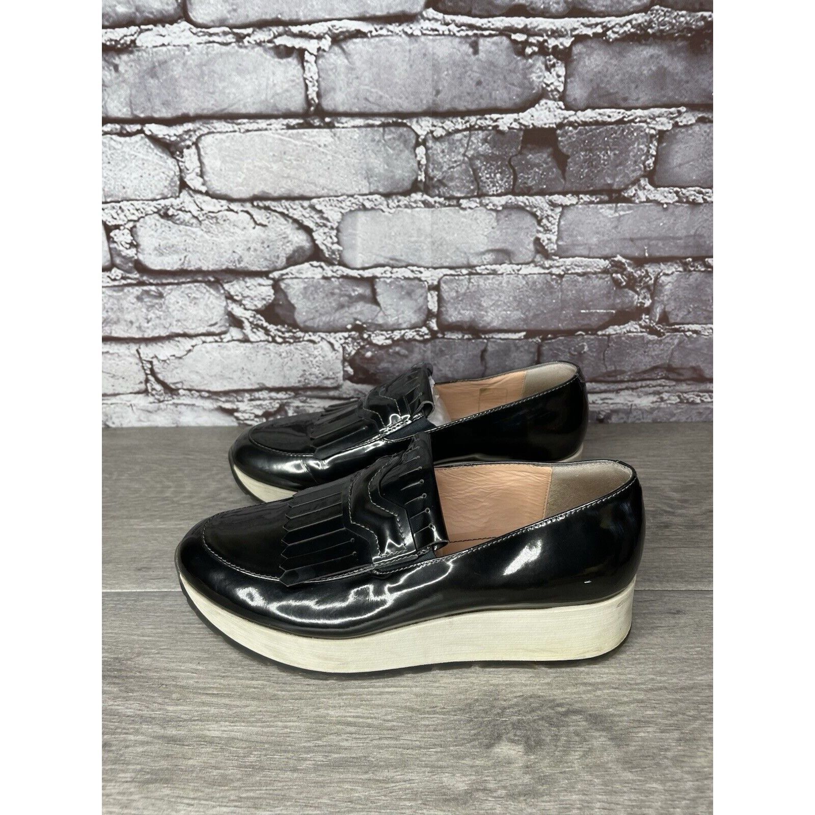 Other Musette Pewter Metallic Patent Leather Kiltie Wedge Shoes Wo Size US 7 / IT 37 - 18 Thumbnail