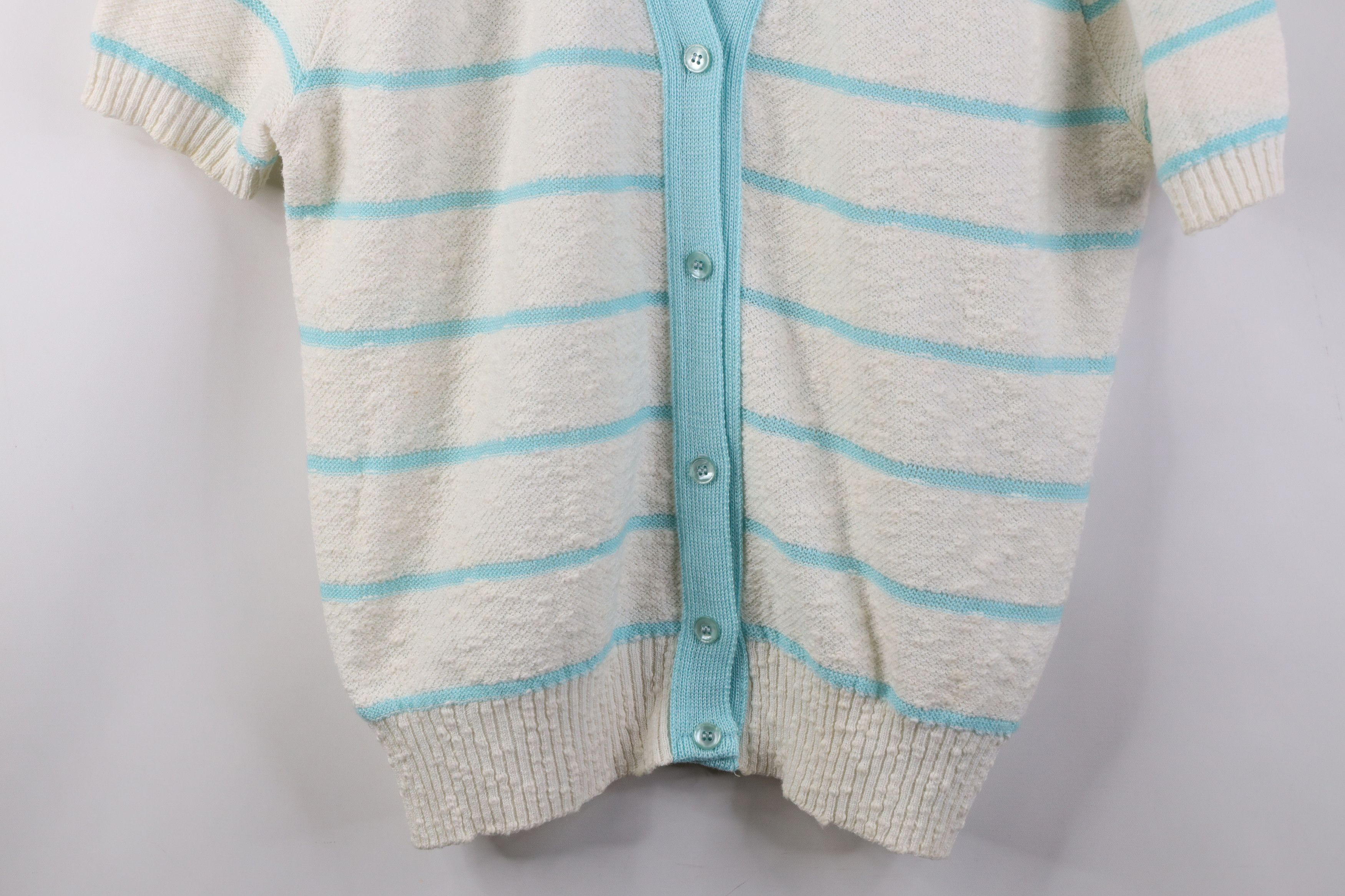 Vintage Vintage 90s Streetwear Striped Knit Short Sleeve Sweater Size L / US 10 / IT 46 - 3 Thumbnail
