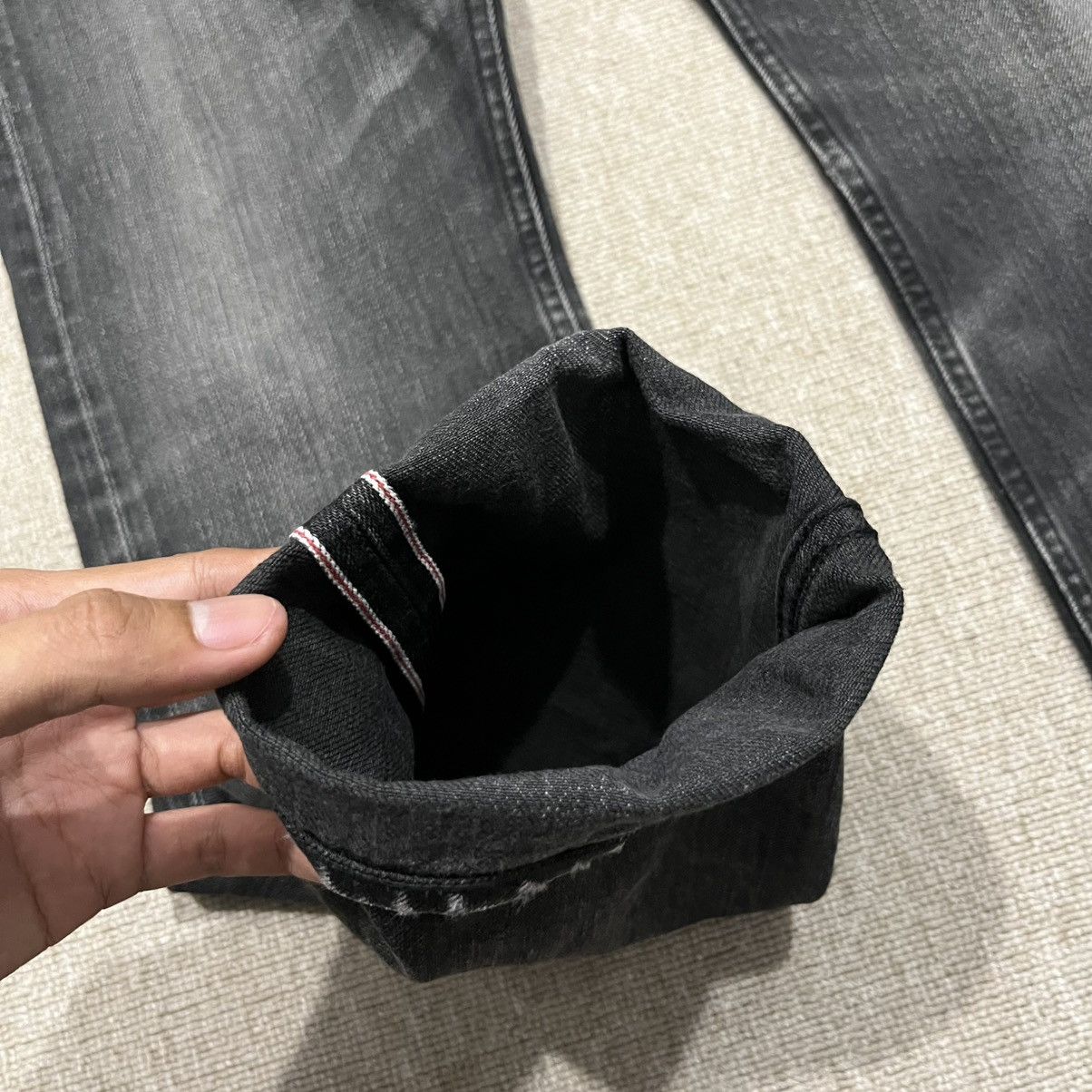 B&Y United Arrows Skinny Washed Black Denim Selvedge 