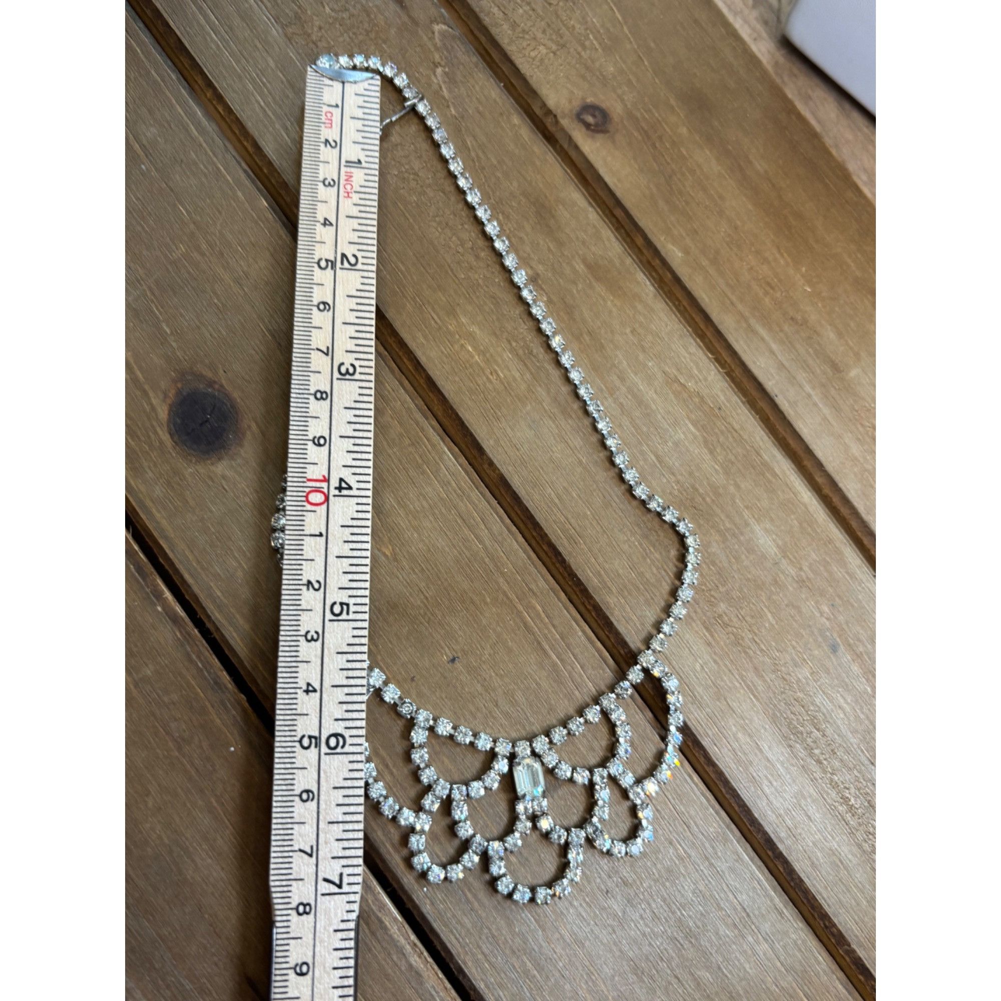 Other Vintage Rhinestone Bib Necklace Statement Piece Size ONE SIZE - 4 Thumbnail