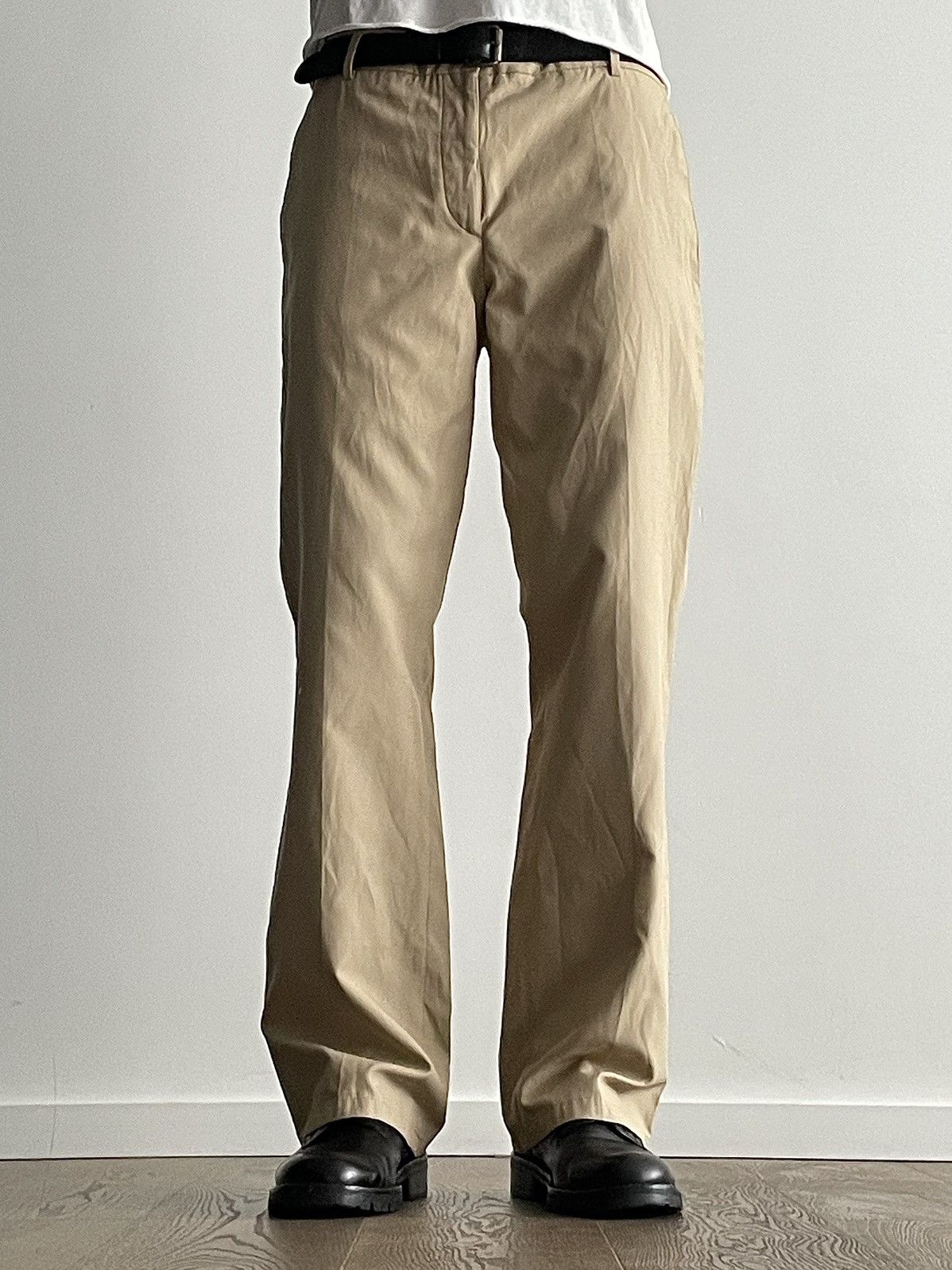 Pre-owned Miu Miu Early 2000's Cotton Pants In Sand