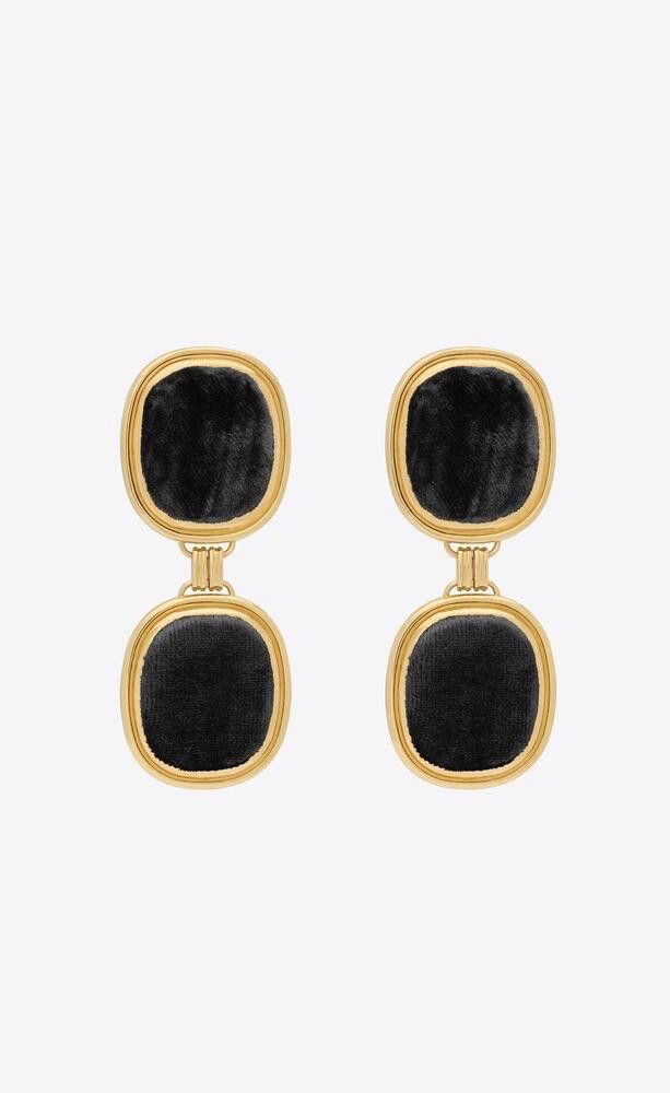 Saint Laurent Paris o1loc1c0325 Size: OS / Earring in Gold & Black Size ONE SIZE - 1 Thumbnail