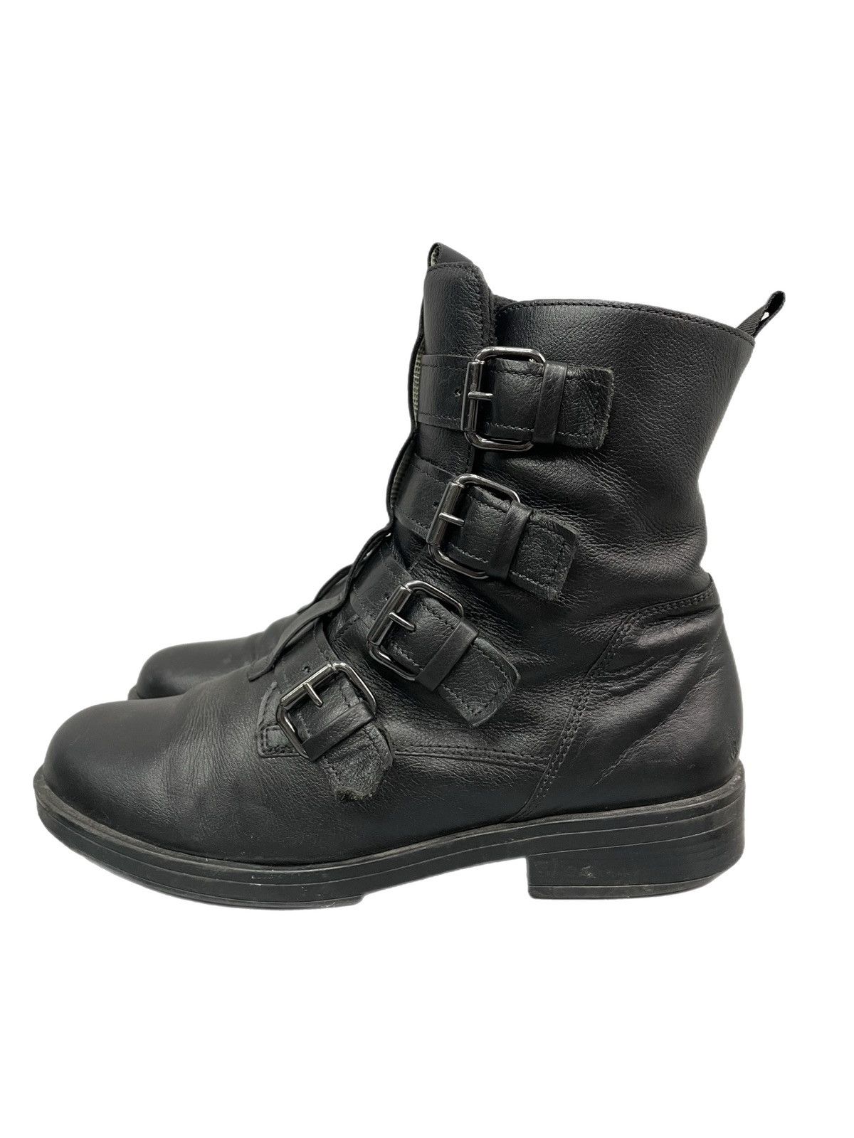 Hedi Slimane Belted margiela style Leather Buckle Combat Boots Gothic Size US 7.5 / EU 40-41 - 7 Thumbnail