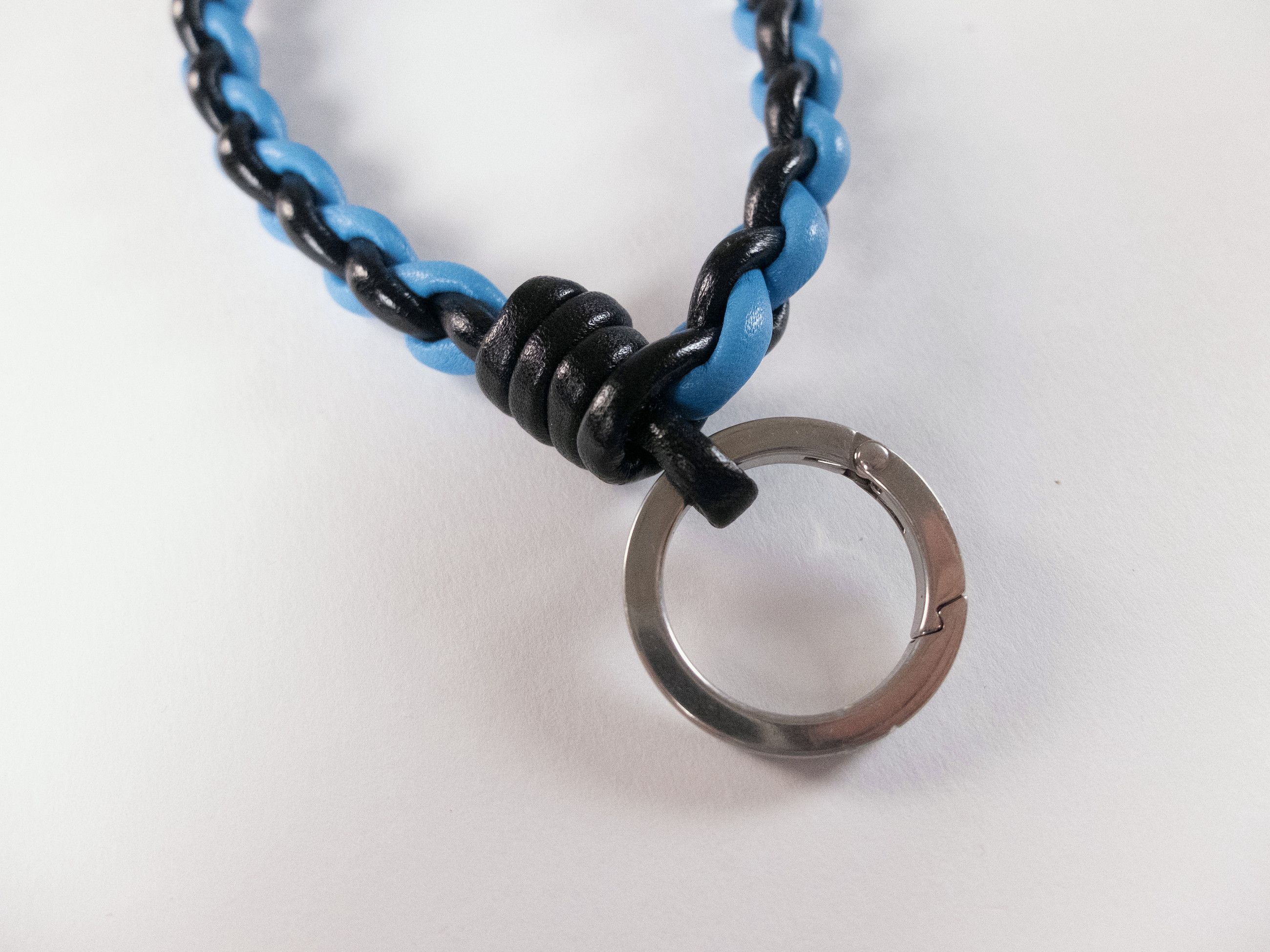 Bottega Veneta BOTTEGA VENETA blue & black woven leather keyring q Size ONE SIZE - 3 Thumbnail