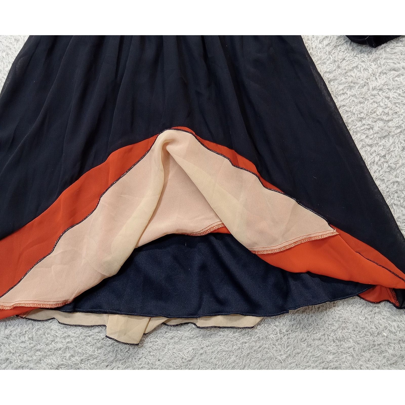 & Other Stories New Sweet Storm Dress S Women's Sheer Lined Navy Polyester Size S / US 4 / IT 40 - 4 Thumbnail