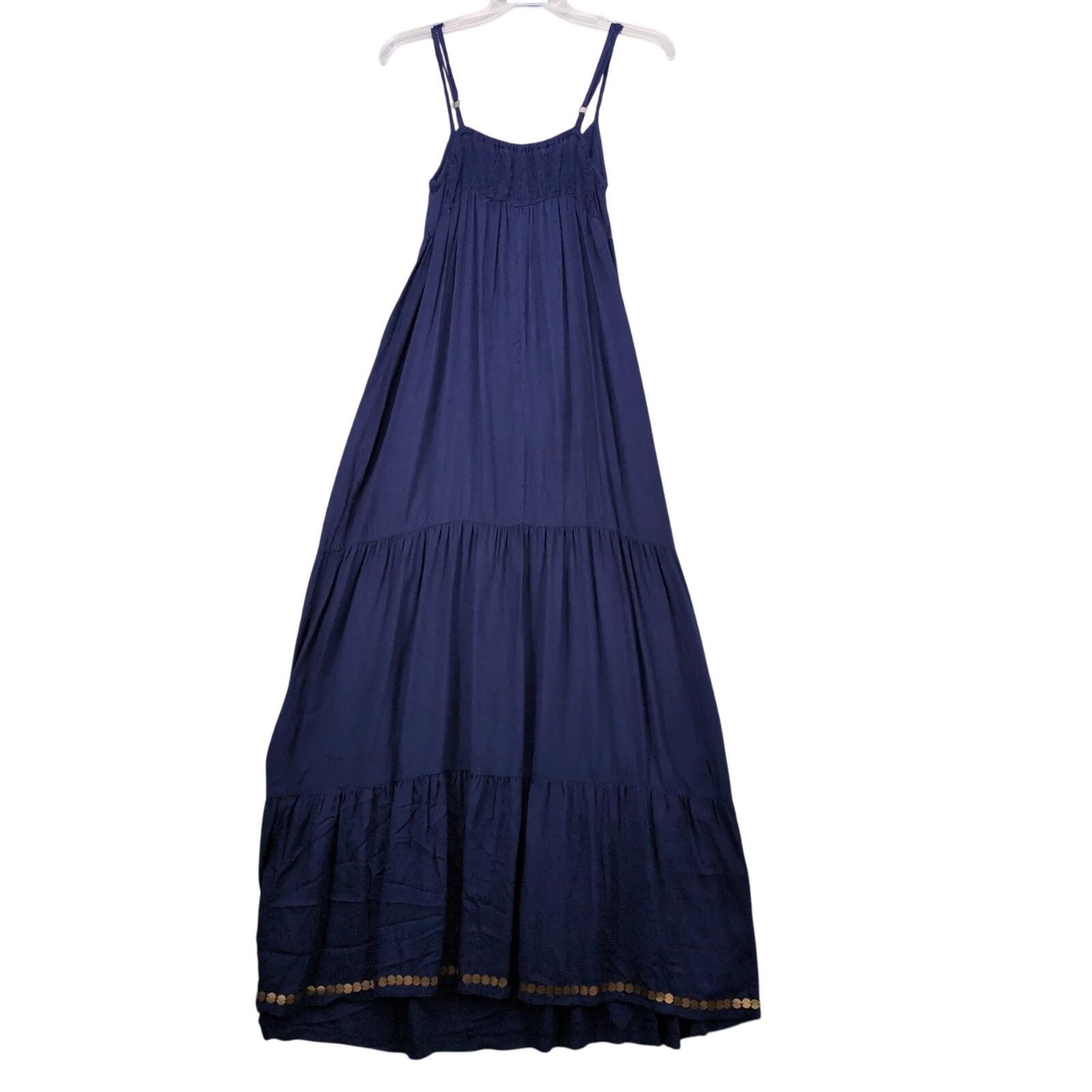 Other Charlotte Russe Navy Tiered Maxi Dress S Brass Beads Size S / US 4 / IT 40 - 3 Thumbnail