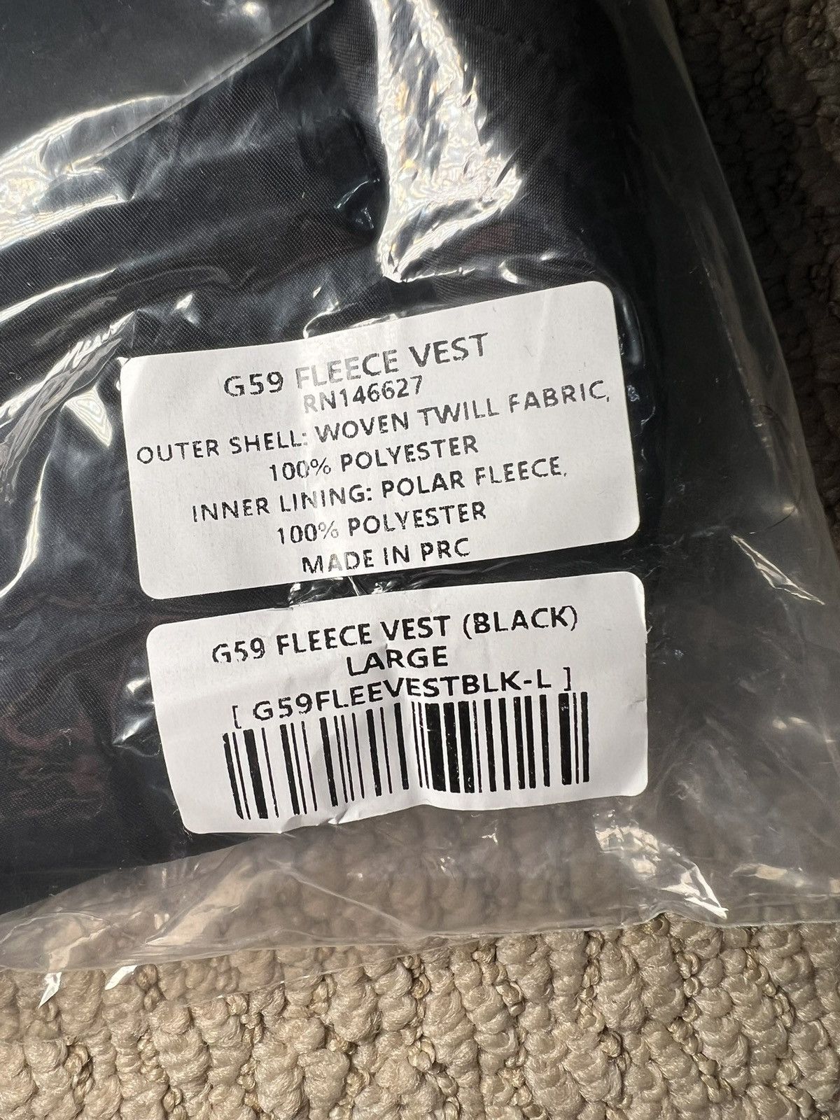 G59 Records G59 FLEECE VEST (BLACK) LARGE Size US L / EU 52-54 / 3 - 3 Thumbnail