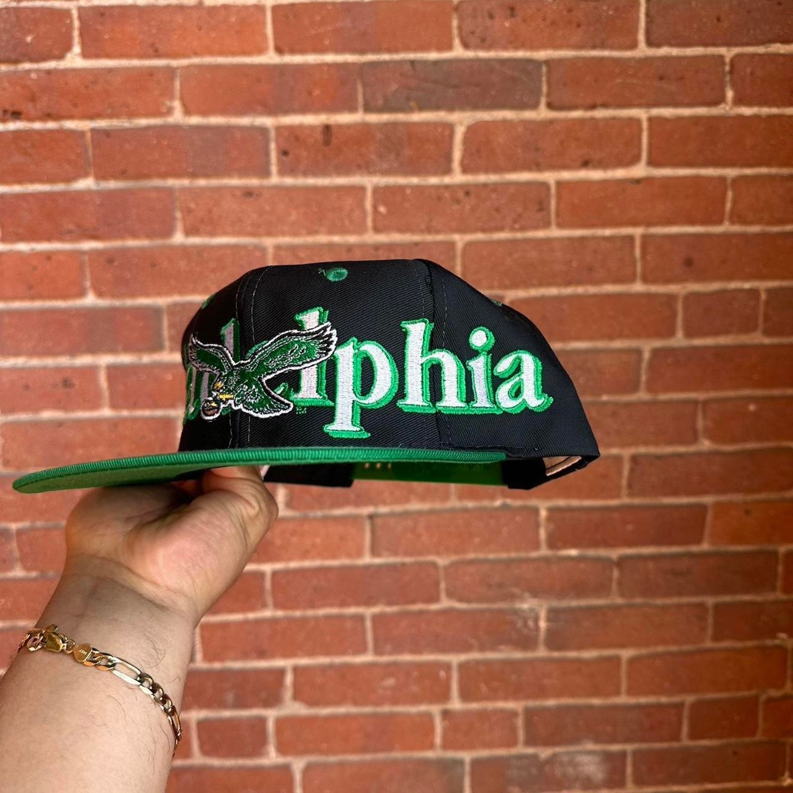 Logo 7 × Vintage Vintage Philadelphia Eagles Spell Out Snapback Hat Size ONE SIZE - 3 Thumbnail