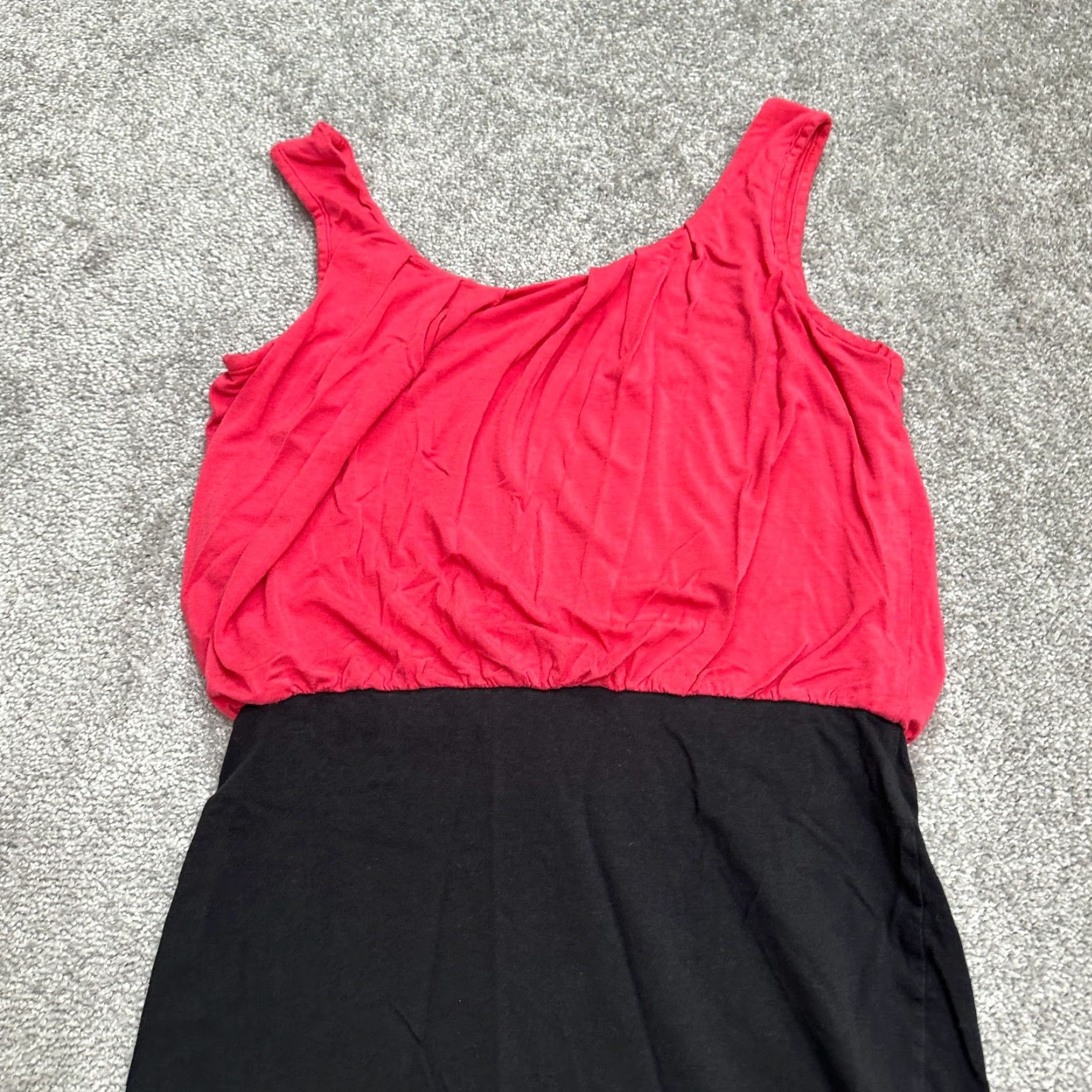 AQUA Aqua By Bloomingdale's Pencil Dress Women S Red Black Sleeveless Knee Length, Knit, Solid Pattern, 90s Theme? Size S / US 4 / IT 40 - 4 Thumbnail
