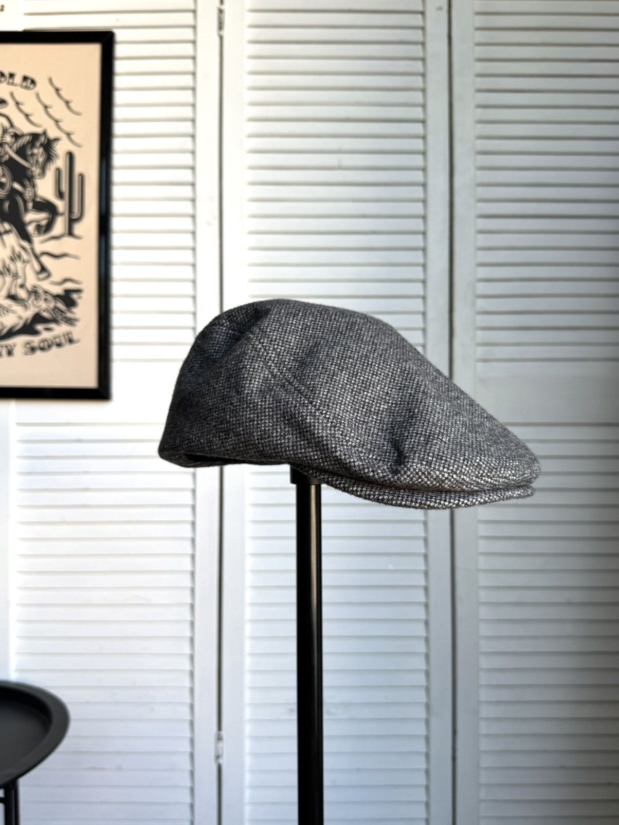 C&A Vintage C&A Wool Blend Ivy Cap Flat Cap Gray Herringbone Size ONE SIZE - 6 Thumbnail