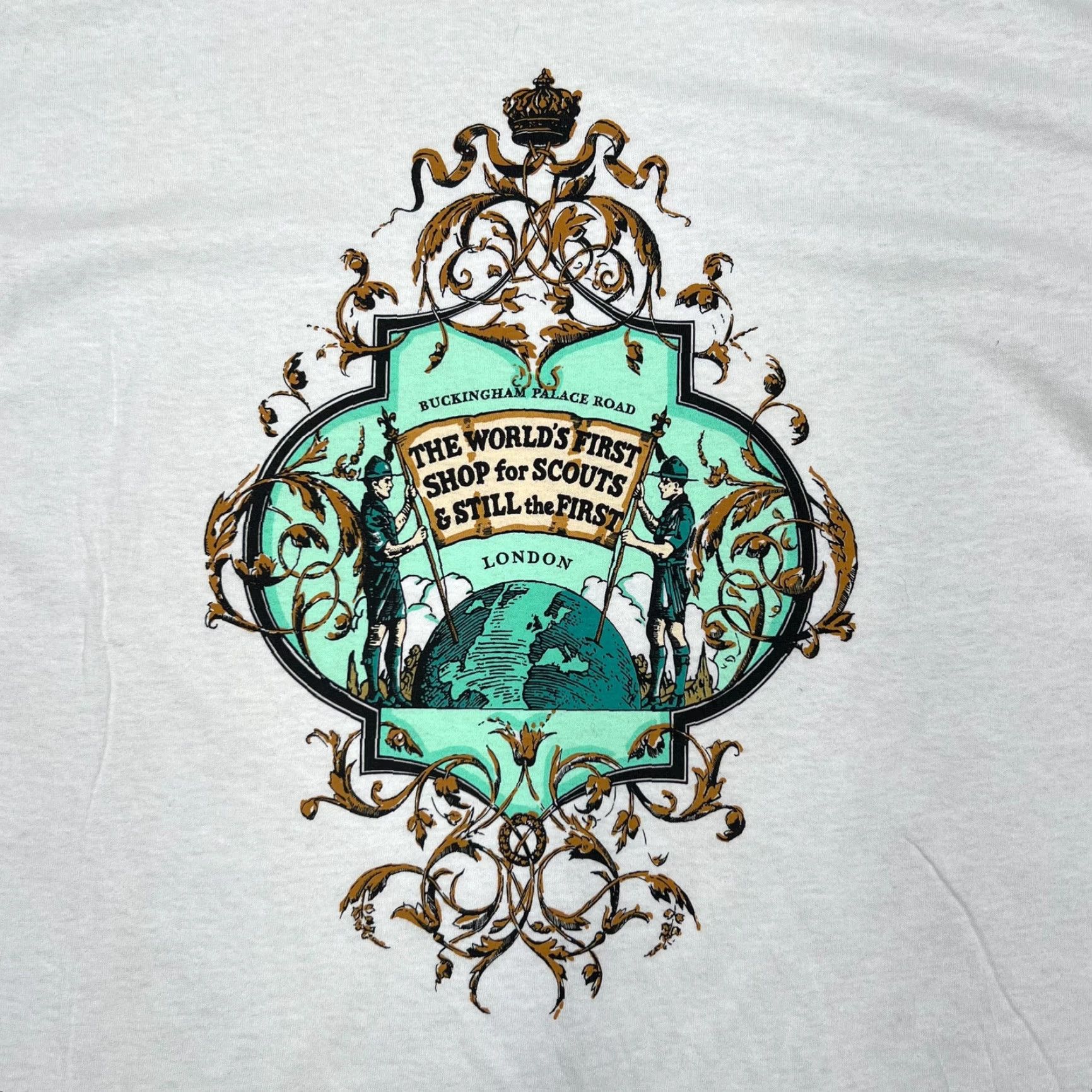 Vintage VINTAGE THE WORLD’S FIRST SHOP FOR SCOUTS Single Stitch T-Shirt Large White Mens T-Shirt 80s Scouts Gift Decade 80s Size US L / EU 52-54 / 3 - 2 Thumbnail