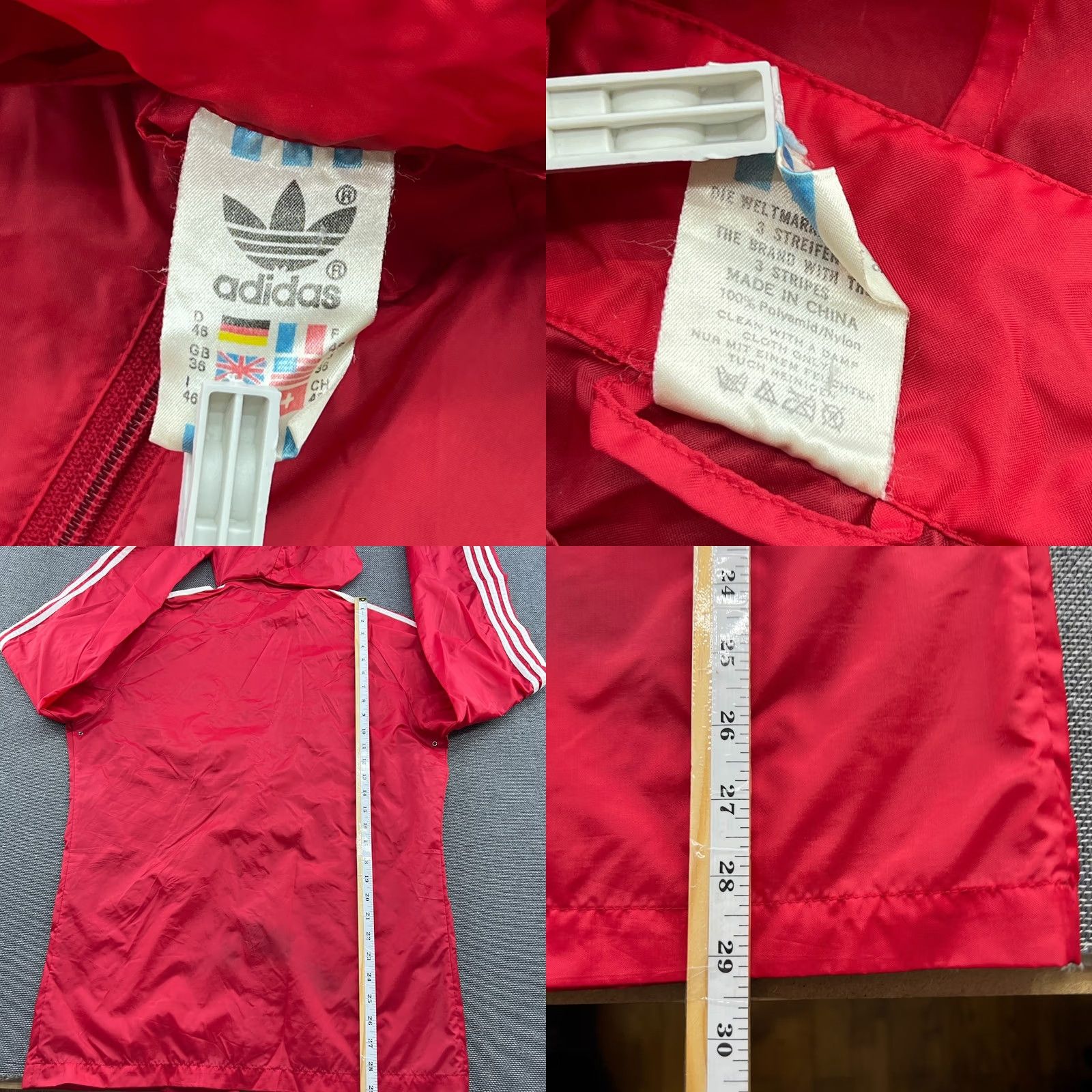 Adidas VINTAGE adidas 90s Rain Jacket Womens S Red Hooded Lightweight Windbreaker Waterproof Zip Pockets Adult Womens Size S / US 4 / IT 40 - 8 Thumbnail
