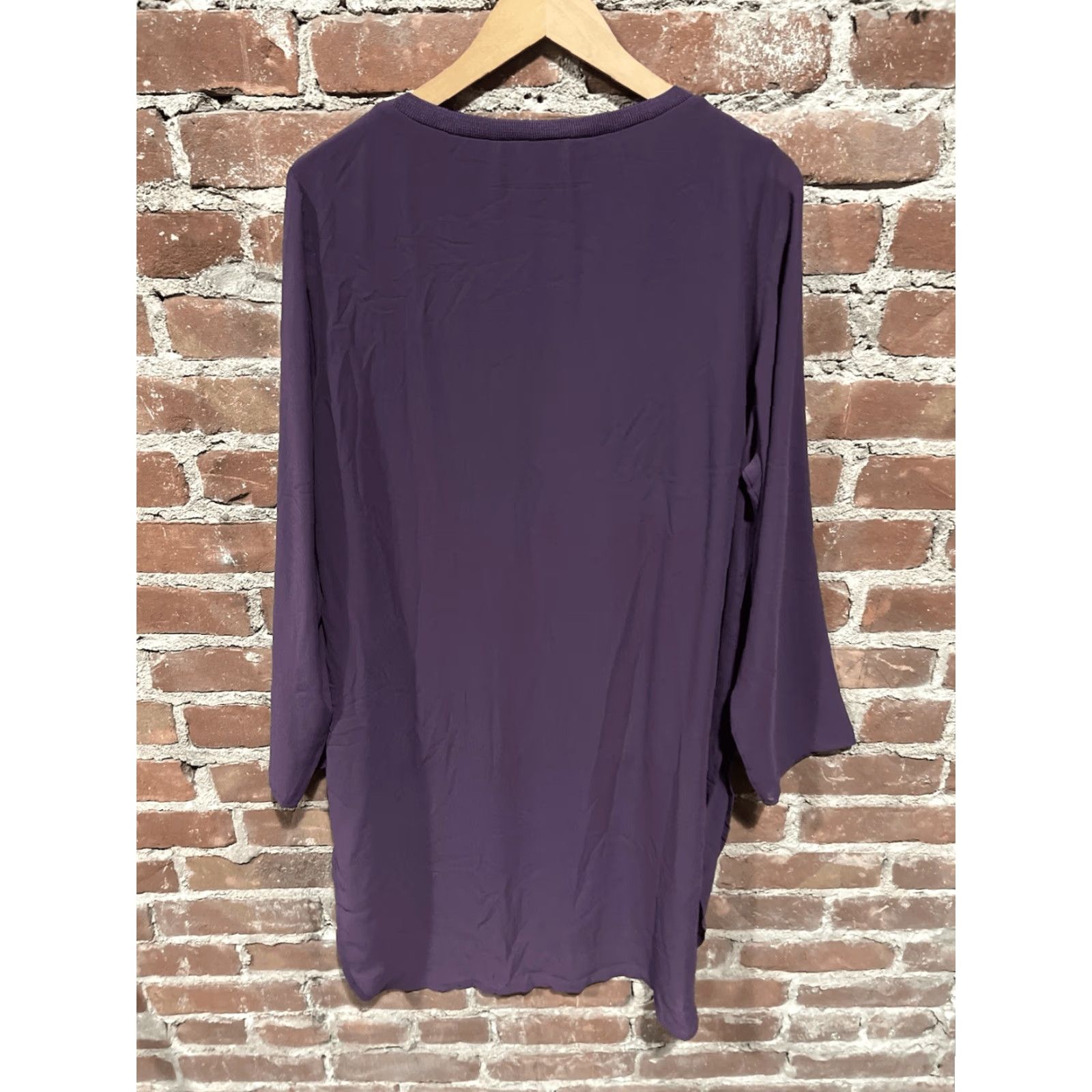 Soft Surroundings VINTAGE Soft Surroundings Dress Purple 1X Women Silk Sheath Short 38" 42" Womens Size XL / US 12-14 / IT 48-50 - 3 Thumbnail