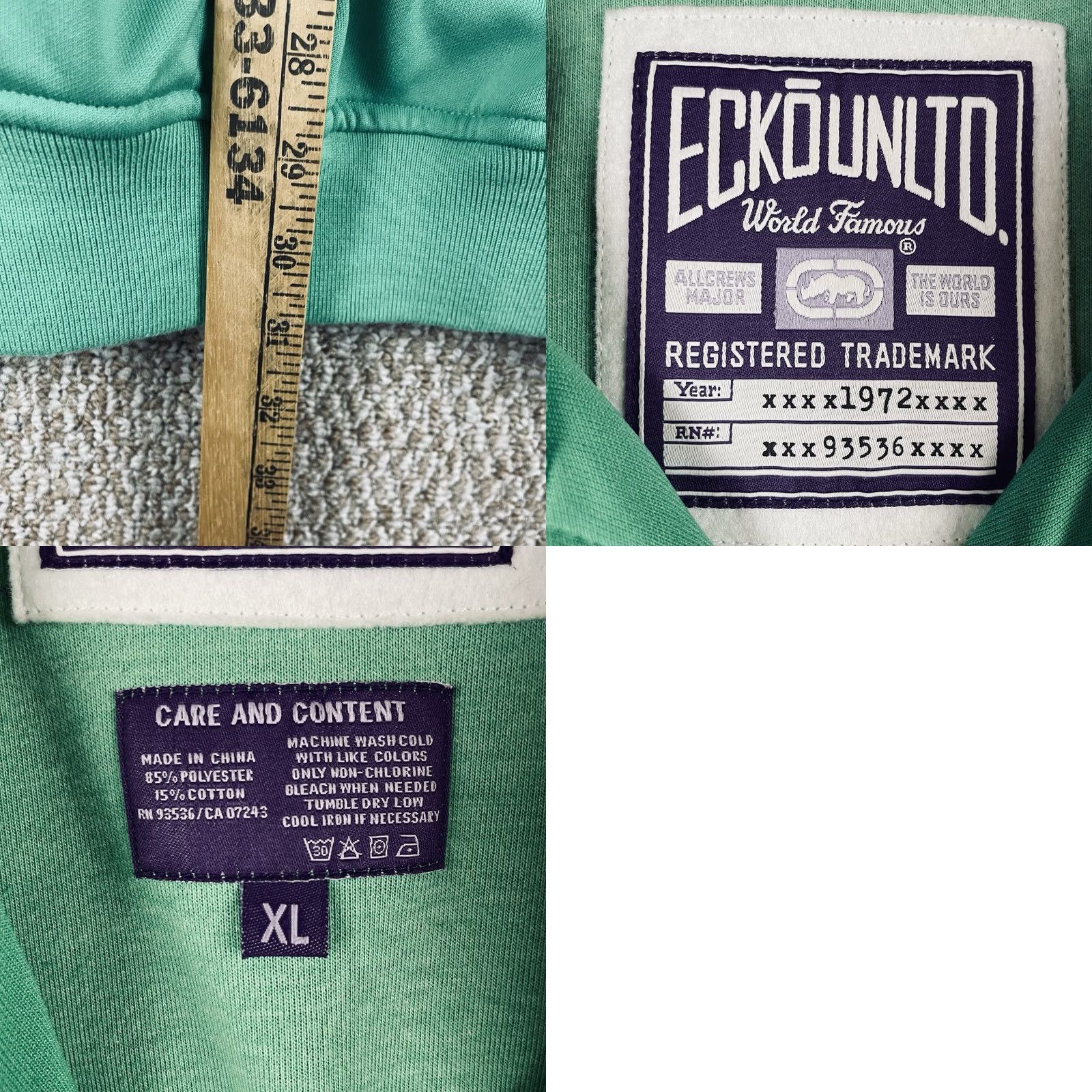 Ecko Unltd. VINTAGE Ecko Unltd. Jacket Mens XL Green Full Zip Windbreaker Hip Hop R1 Size US XL / EU 56 / 4 - 8 Thumbnail