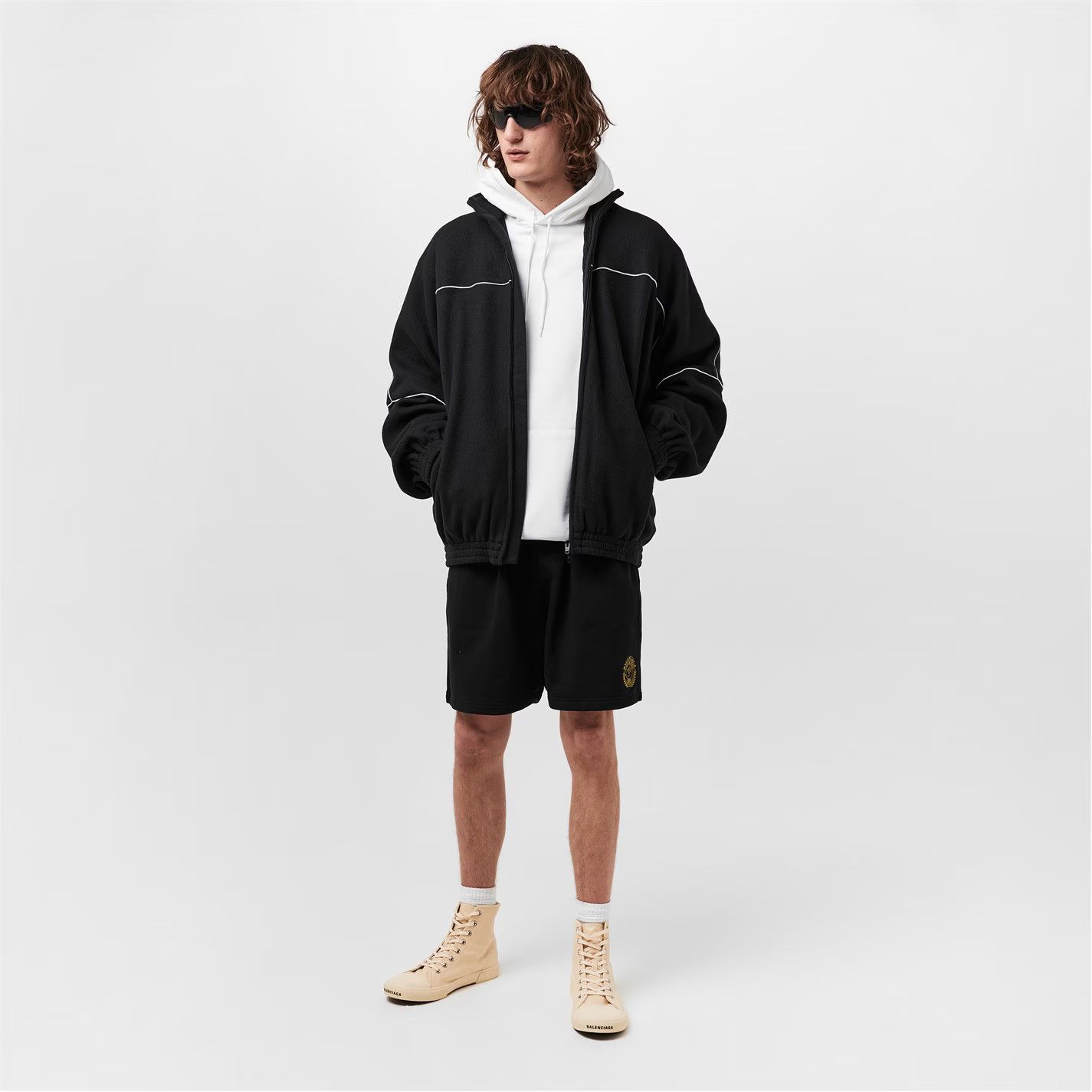 Balenciaga o1g2r1mq0226 Jersey Fleece Jogger Shorts In Black Size US 30 / EU 46 - 5 Thumbnail