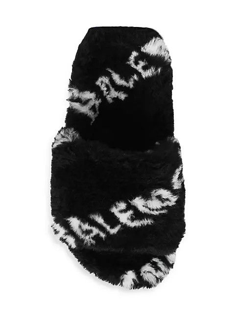 【BALENCIAGA】FURRY CLOSED ALLOVER LOGO Balenciaga Furry Closed AllOver Logo Black - POIZON