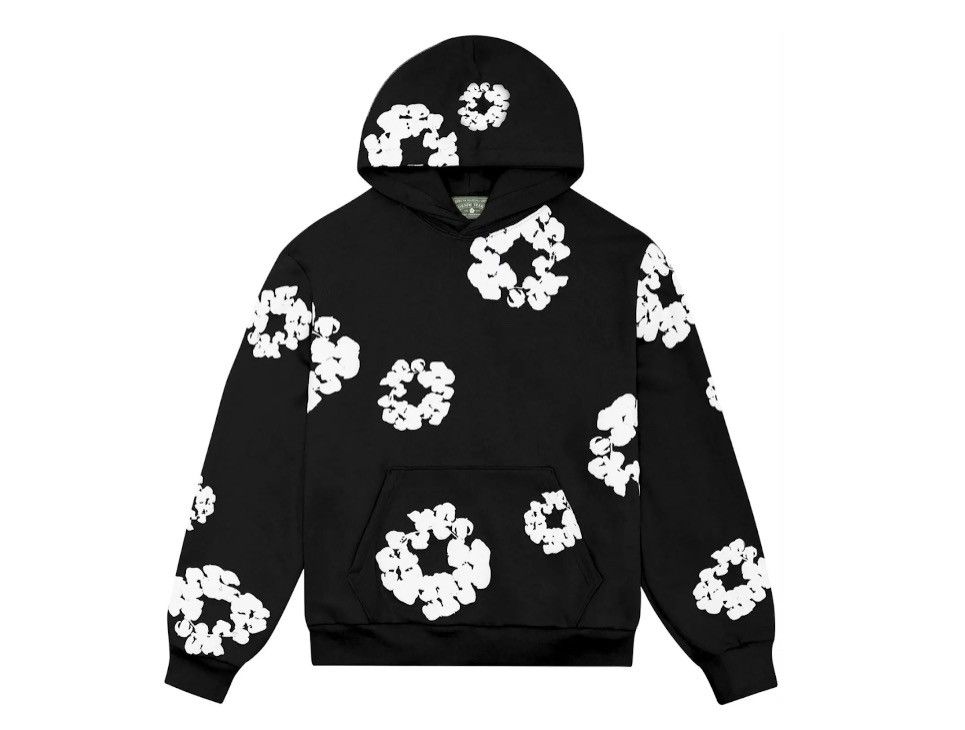 image of Denim Tears Cotton Wreath Hoodie in Black, Men's (Size XL)