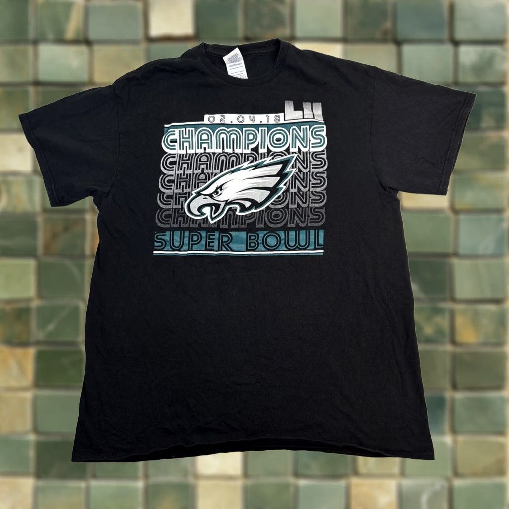 Vintage VINTAGE Eagles Super Bowl LII T Shirt Men's Large Short Sleeve Black Crew Neck Cotton Size US L / EU 52-54 / 3 - 1 Thumbnail