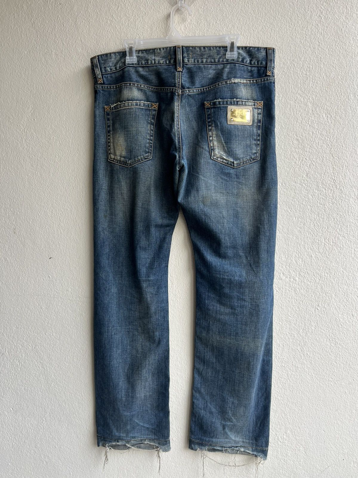 Dolce & Gabbana Vintage 00s Dolce & Gabbana Dirty Mud Distressed Denim Jeans Size US 34 / EU 50 - 22 Thumbnail