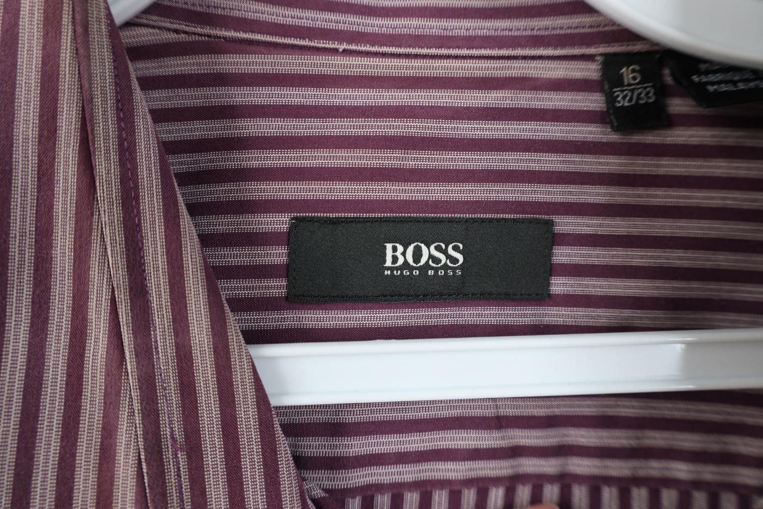 Hugo Boss Hugo Boss Slim Fit Distressed Striped Collared Button Shirt Size US M / EU 48-50 / 2 - 5 Thumbnail