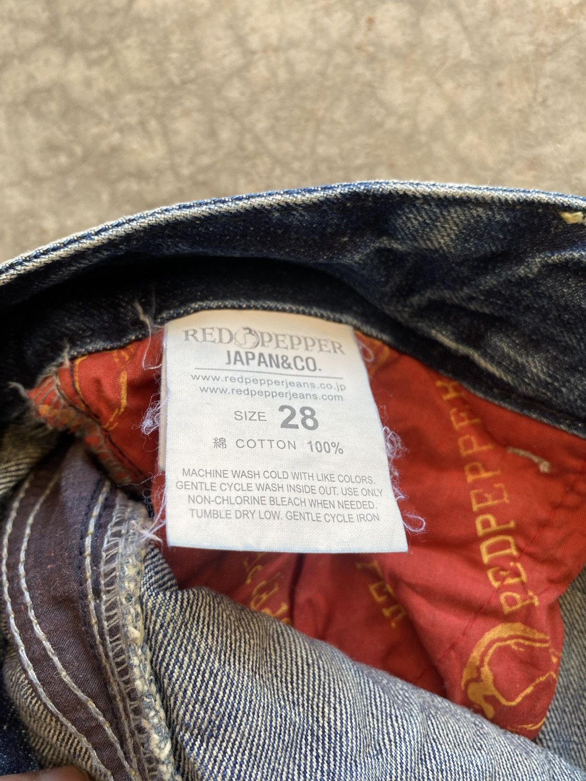20471120 FLARE RED PEPPER JEANS ED HARDY STYLE EMBROIDERED JAPANESE Size US 31 - 11 Thumbnail