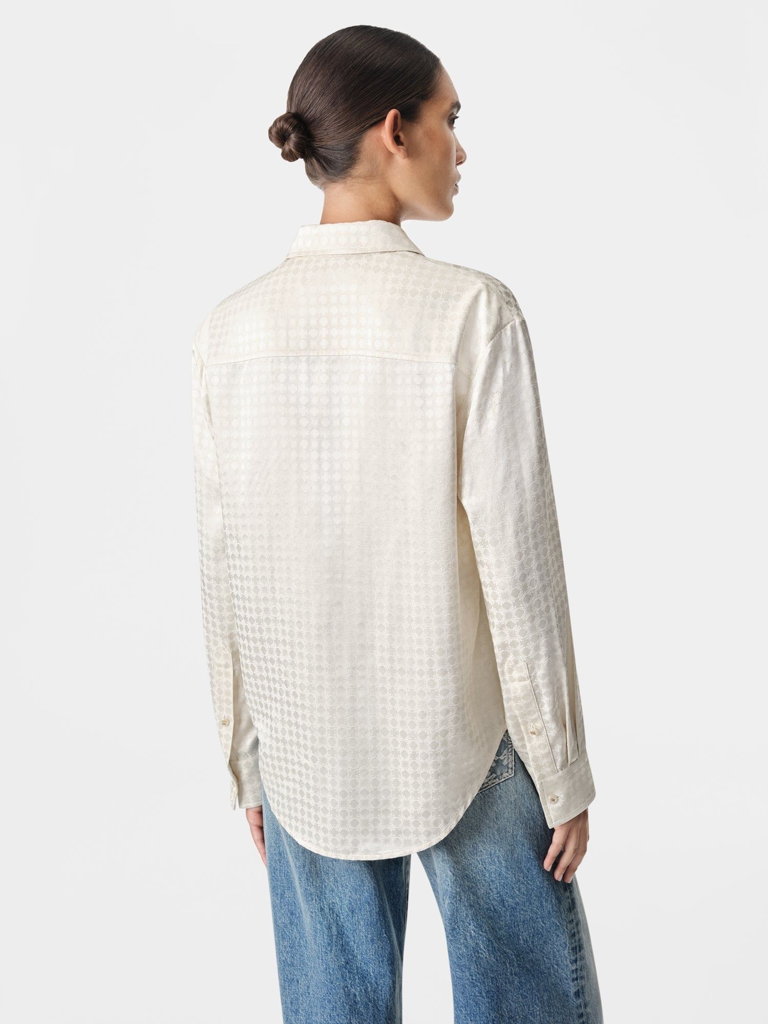 Amiri o1orln1025 MA Quad Long Sleeve Shirt in Ivory Size XL / US 12-14 / IT 48-50 - 4 Thumbnail