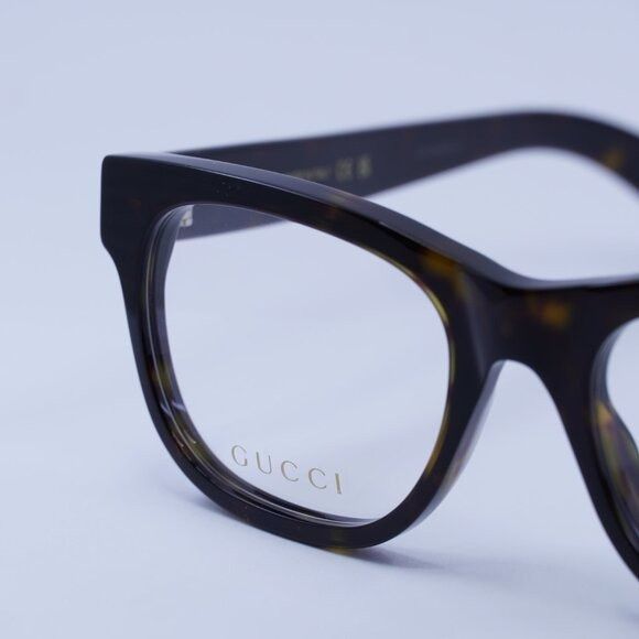 Gucci Gucci GG1796O 002 Eyeglasses Dark Havana 52mm Square Frame Size ONE SIZE - 7 Thumbnail