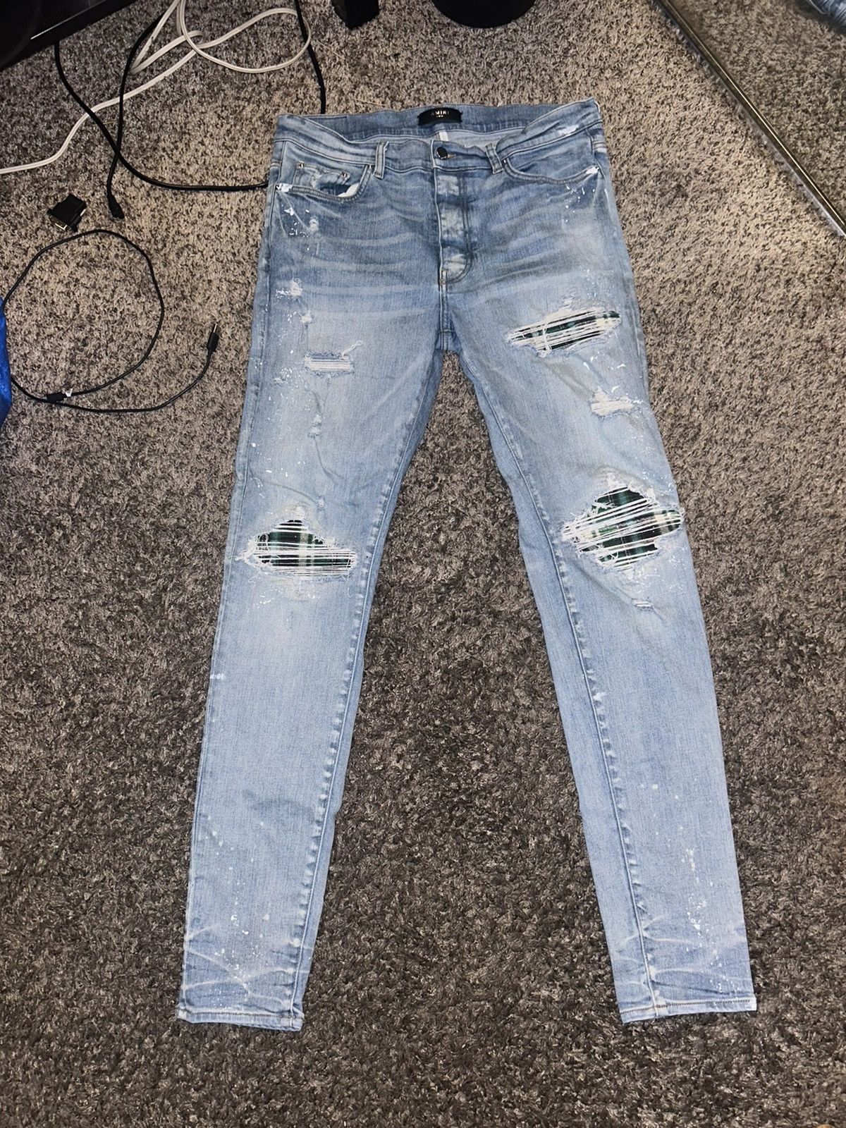 Amiri Amiri MX1 Green Plaid Jeans pre-owned Size 36 Size US 36 / EU 52 - 1 Thumbnail