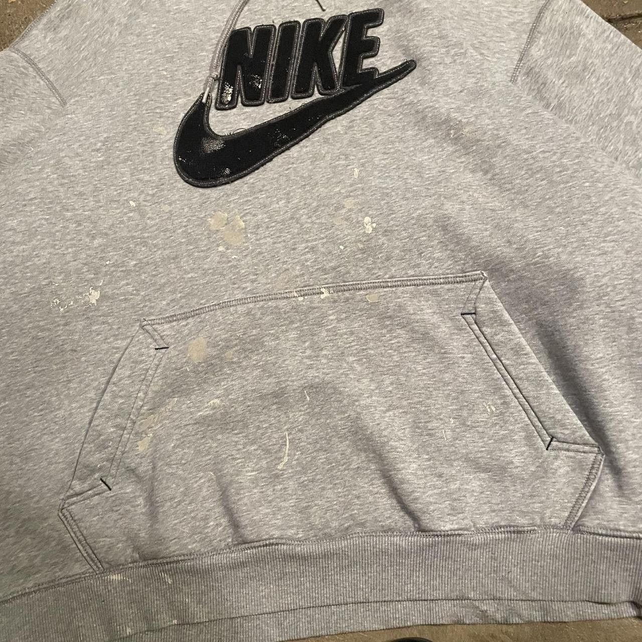 Nike 2000s Nike Gray Hoodie Cool Paint Splash On Front Size XL Size US XL / EU 56 / 4 - 5 Thumbnail