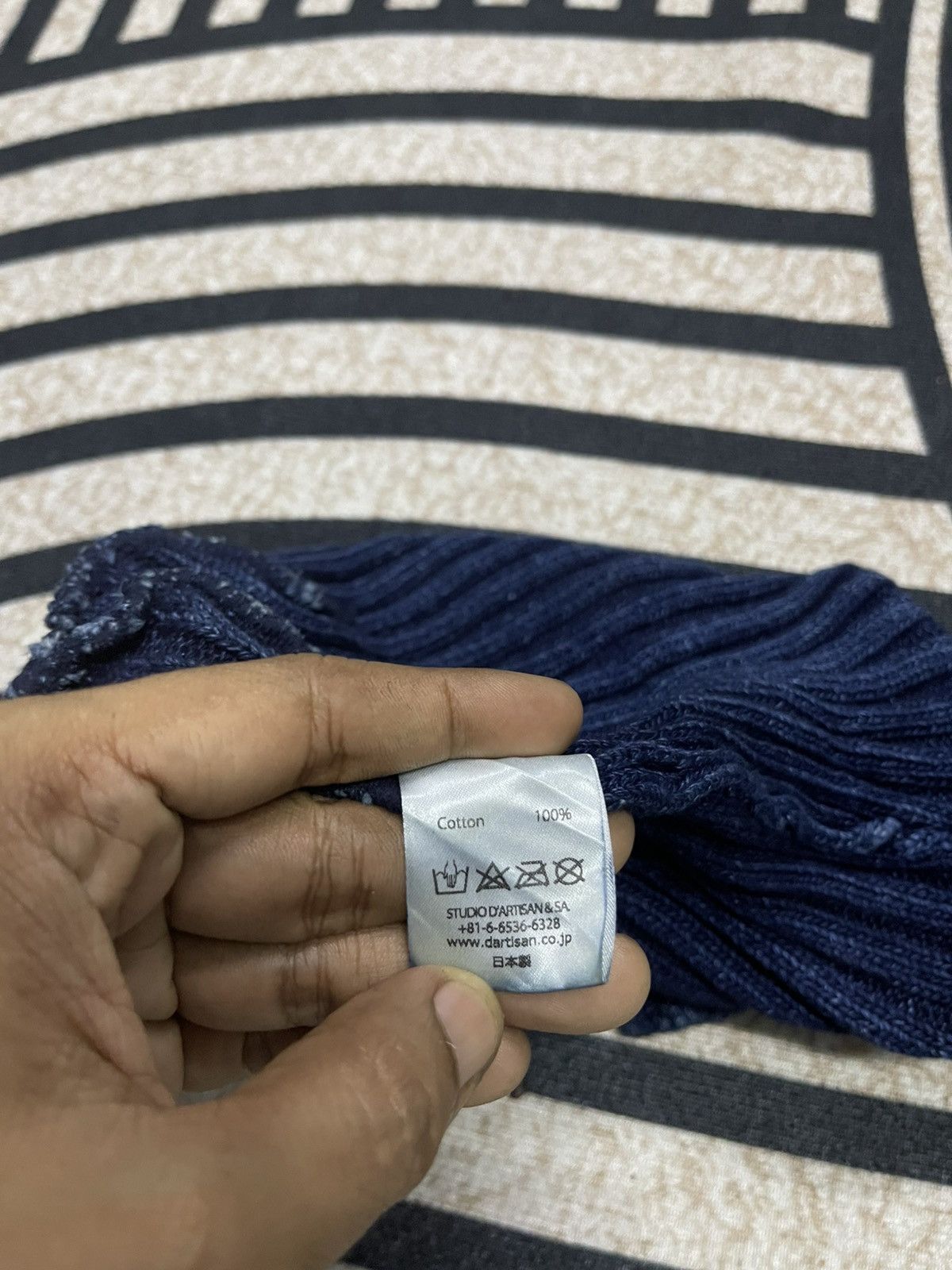 Studio D'Artisan 90s STUDIO D ARTISAN INDIGO SMALL LOGO BEANIE HAT Size ONE SIZE - 8 Thumbnail