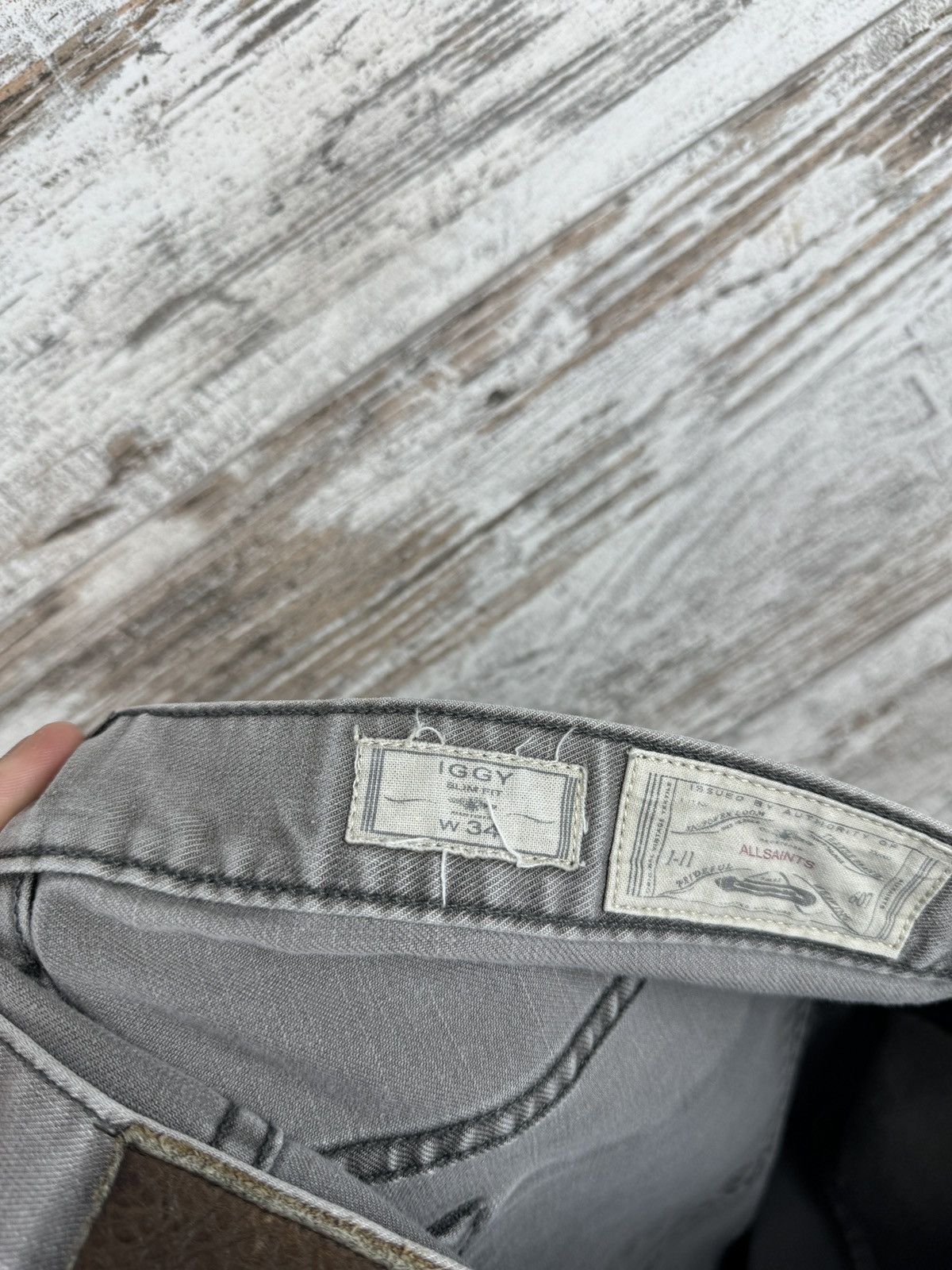 Allsaints × Japanese Brand Mens Vintage AllSaints Sodium Iggy jeans denim pants grey Size US 34 / EU 50 - 15 Thumbnail