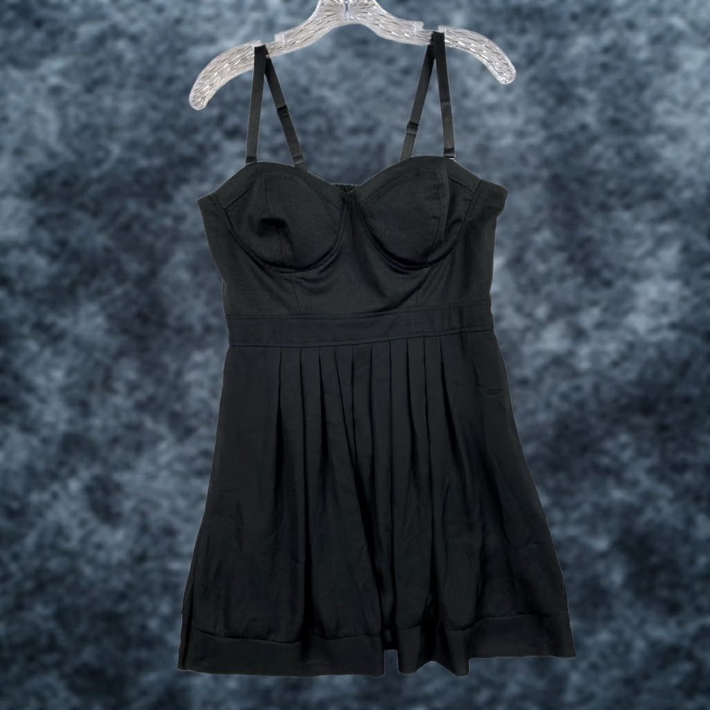Vintage Kardashian Kollection Little Black Dress Sz L Mini Pleated Sleeveless Lined NWT Size L / US 10 / IT 46 - 1 Thumbnail