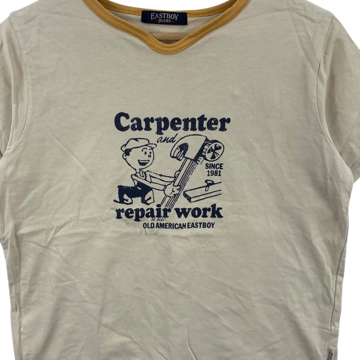 Vintage Vintage EASTBOY JEANS Carpenter Repair Work Tee Shirt Top Size US S / EU 44-46 / 1 - 5 Thumbnail