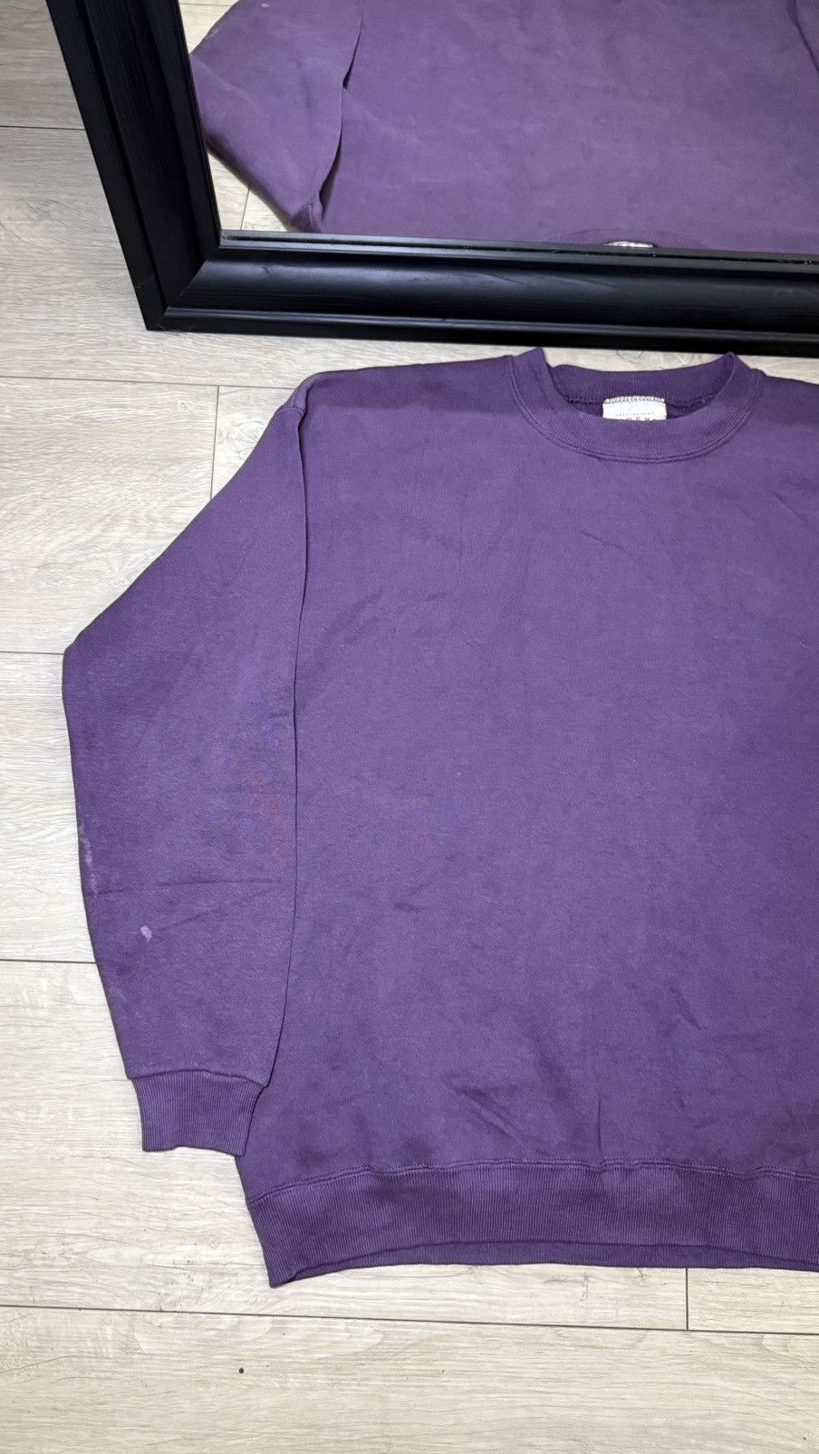 Fruit Of The Loom Vintage / Y2K 1980s Riders Purple Blank Sweatshirt Size US XL / EU 56 / 4 - 2 Thumbnail