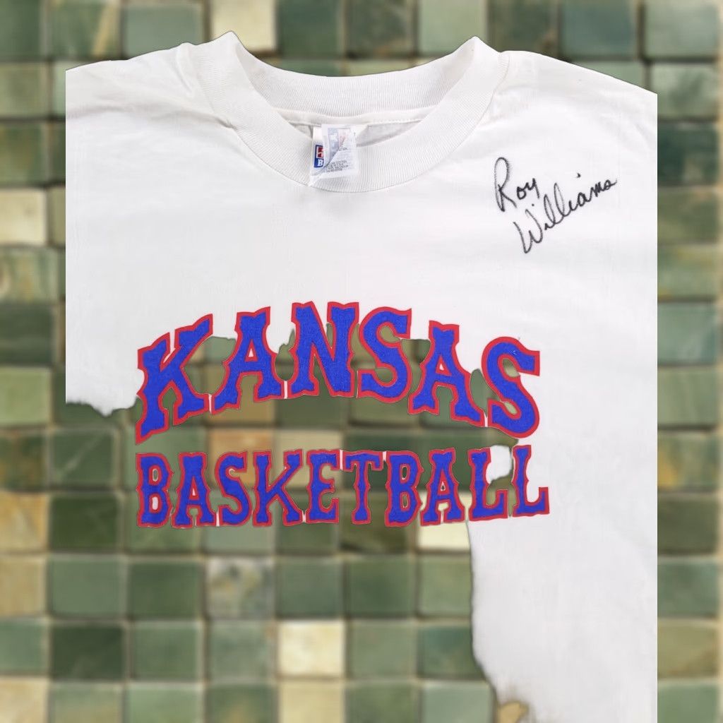Hanes VINTAGE Kansas Basketball T Shirt Hanes Beefy-T Roy Williams Autographed Mens XXL Size US XXL / EU 58 / 5 - 1 Thumbnail